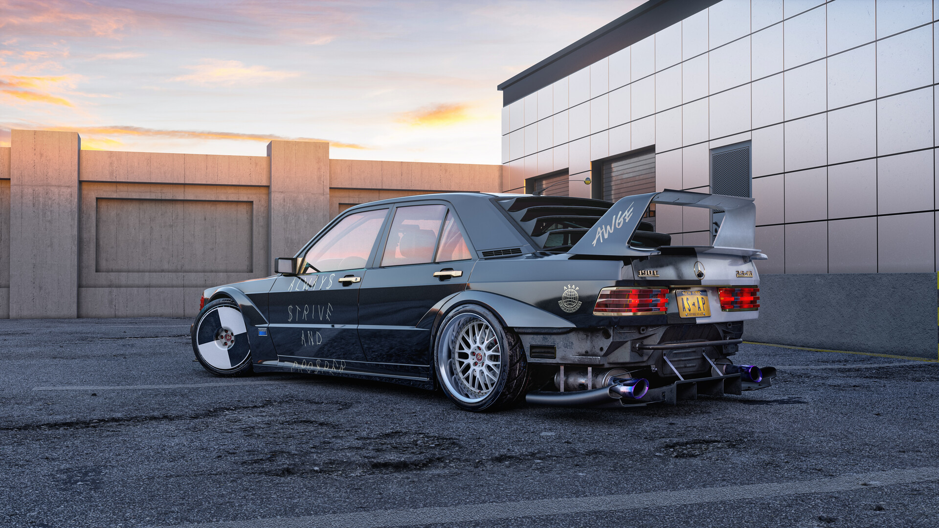 Cinematic Mercedes 190e Evolution II
