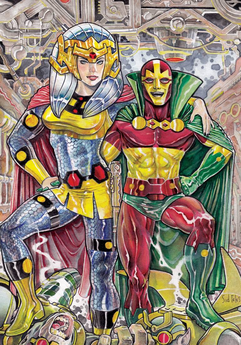 Big Barda and Mr Miracle Painting