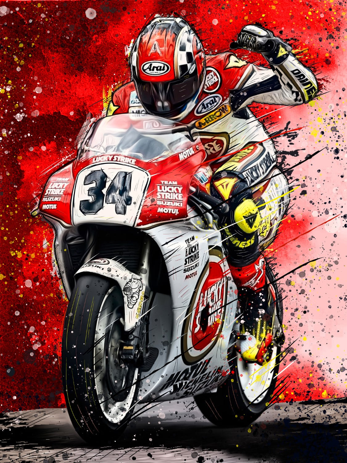 Kevin Schwantz 34 Framed Print