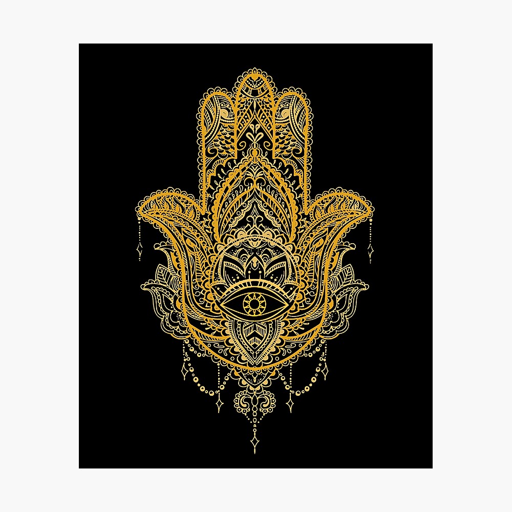 Fatima Hamsa hand eye with mandala