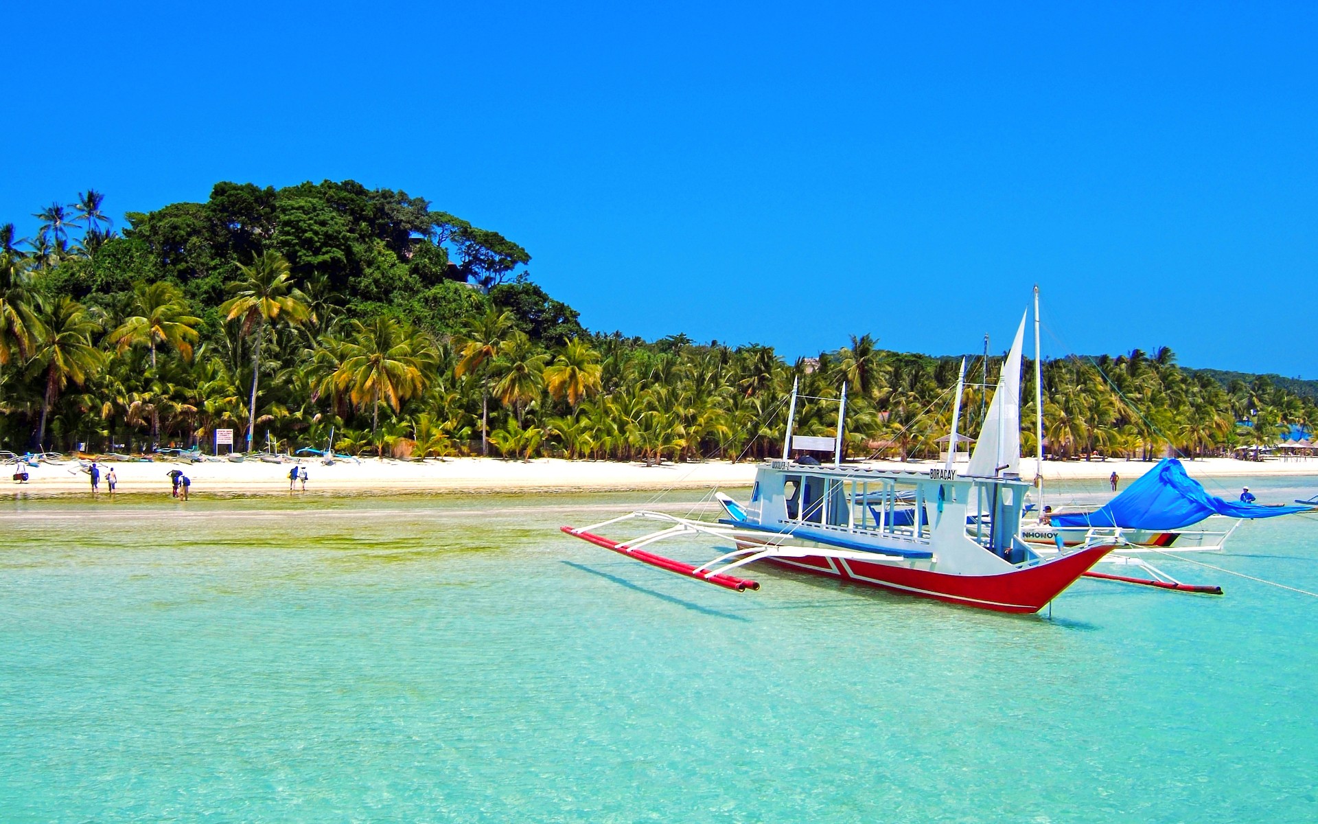 Boat On Beach Tropics wallpaper. Boat