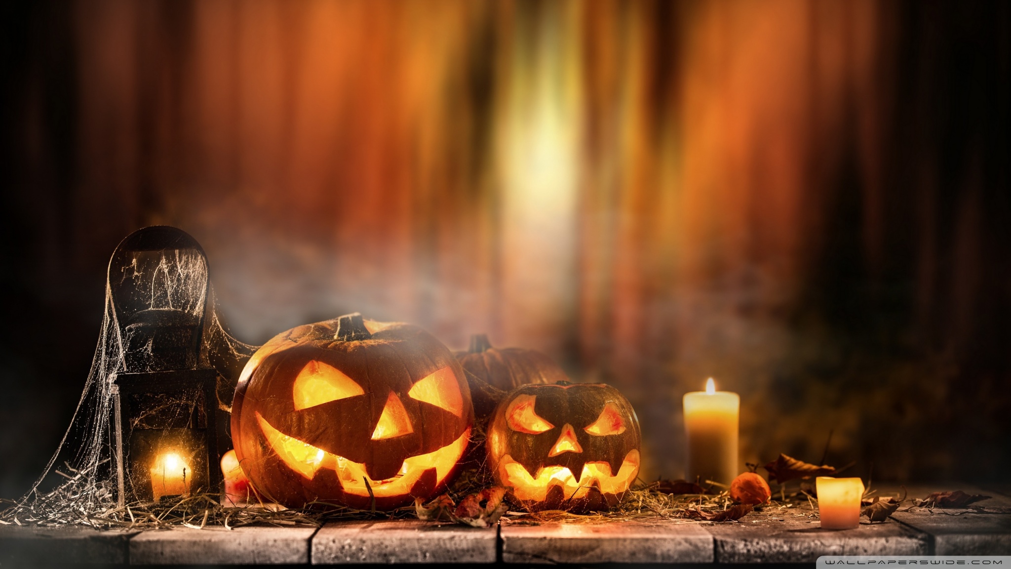 Jack O Lanterns, Fog, Candles