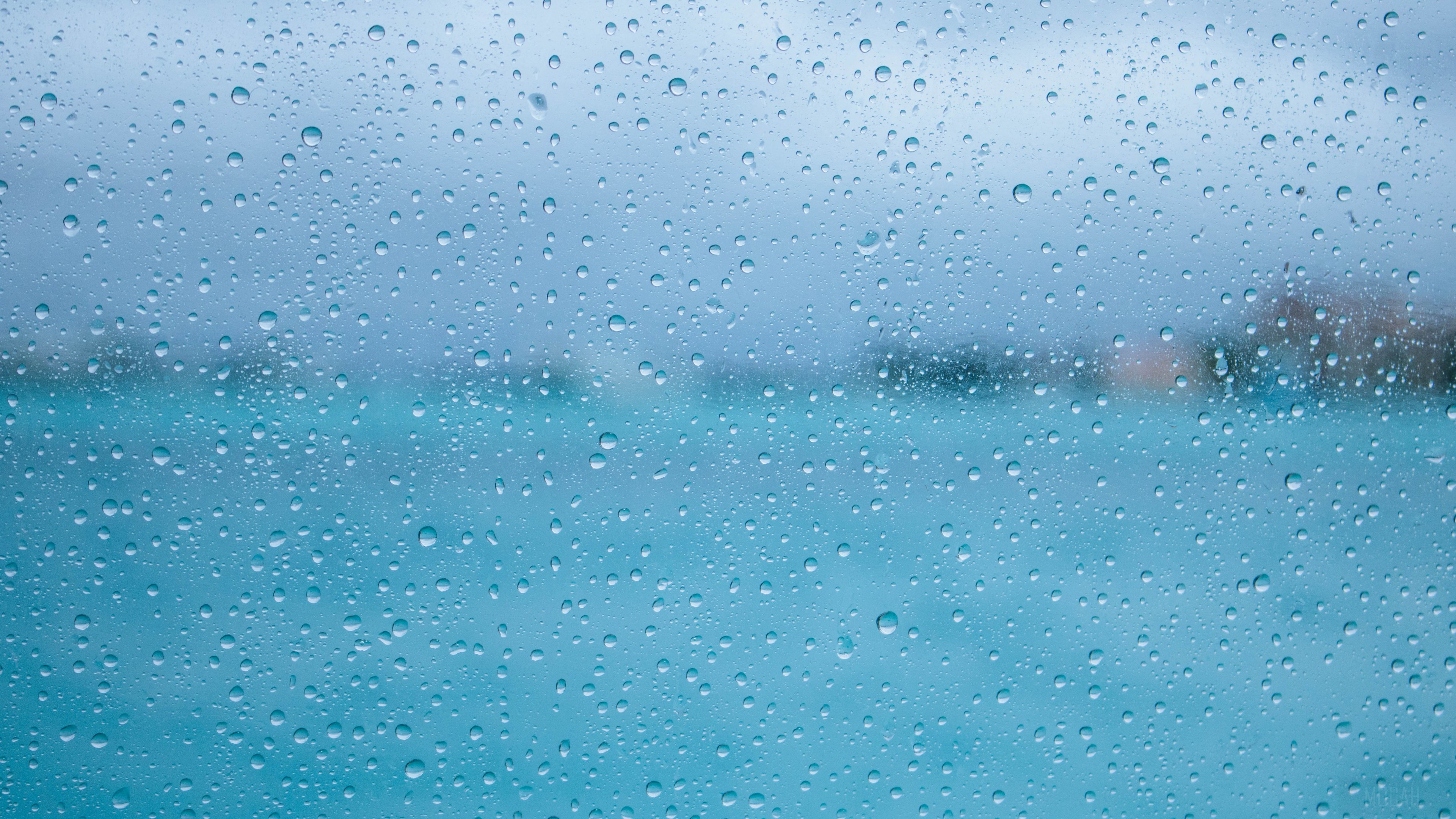 Water Droplets On Glass 4k