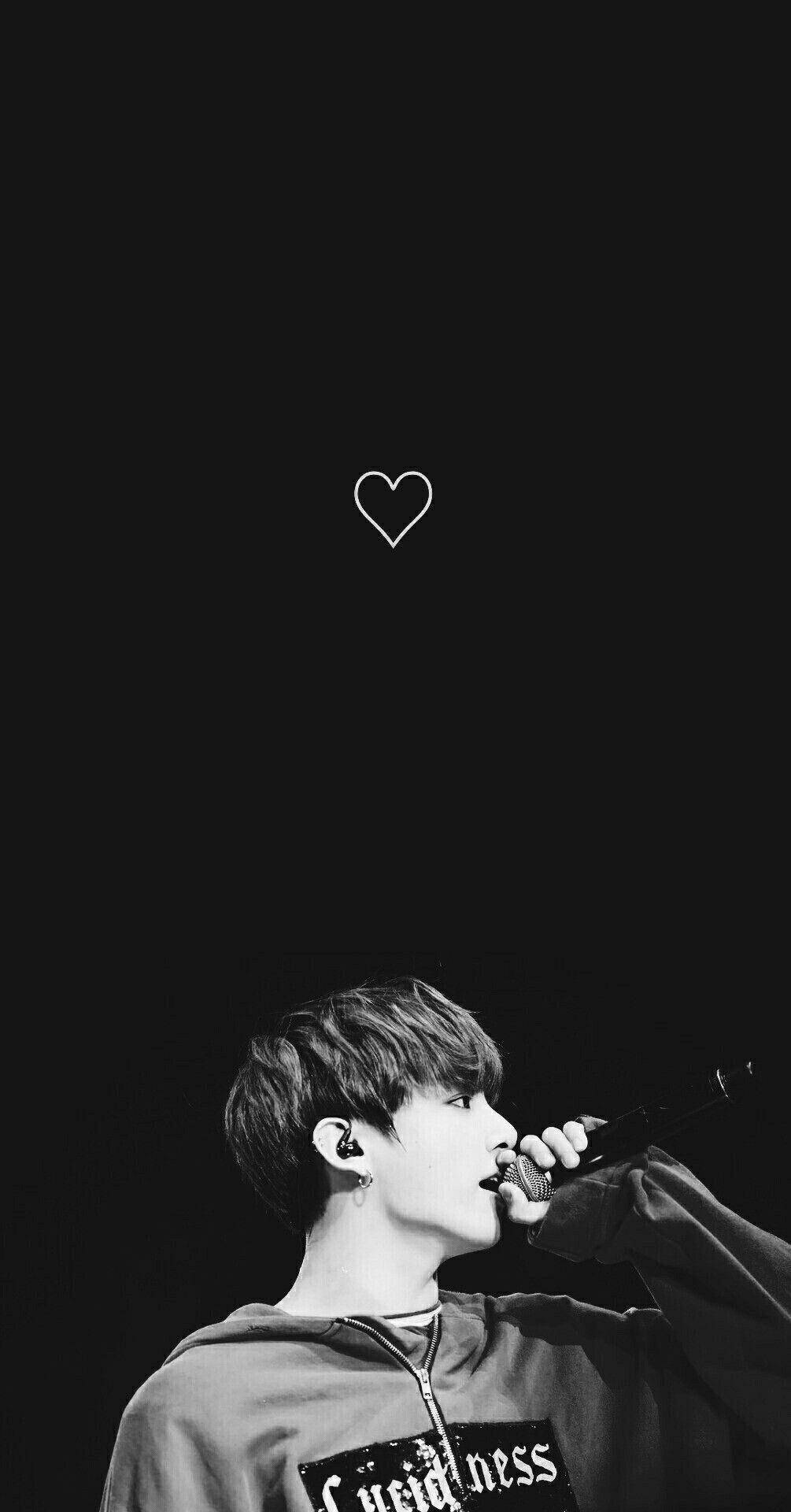 Download Jungkook Singing BTS Black Aesthetic Wallpaper