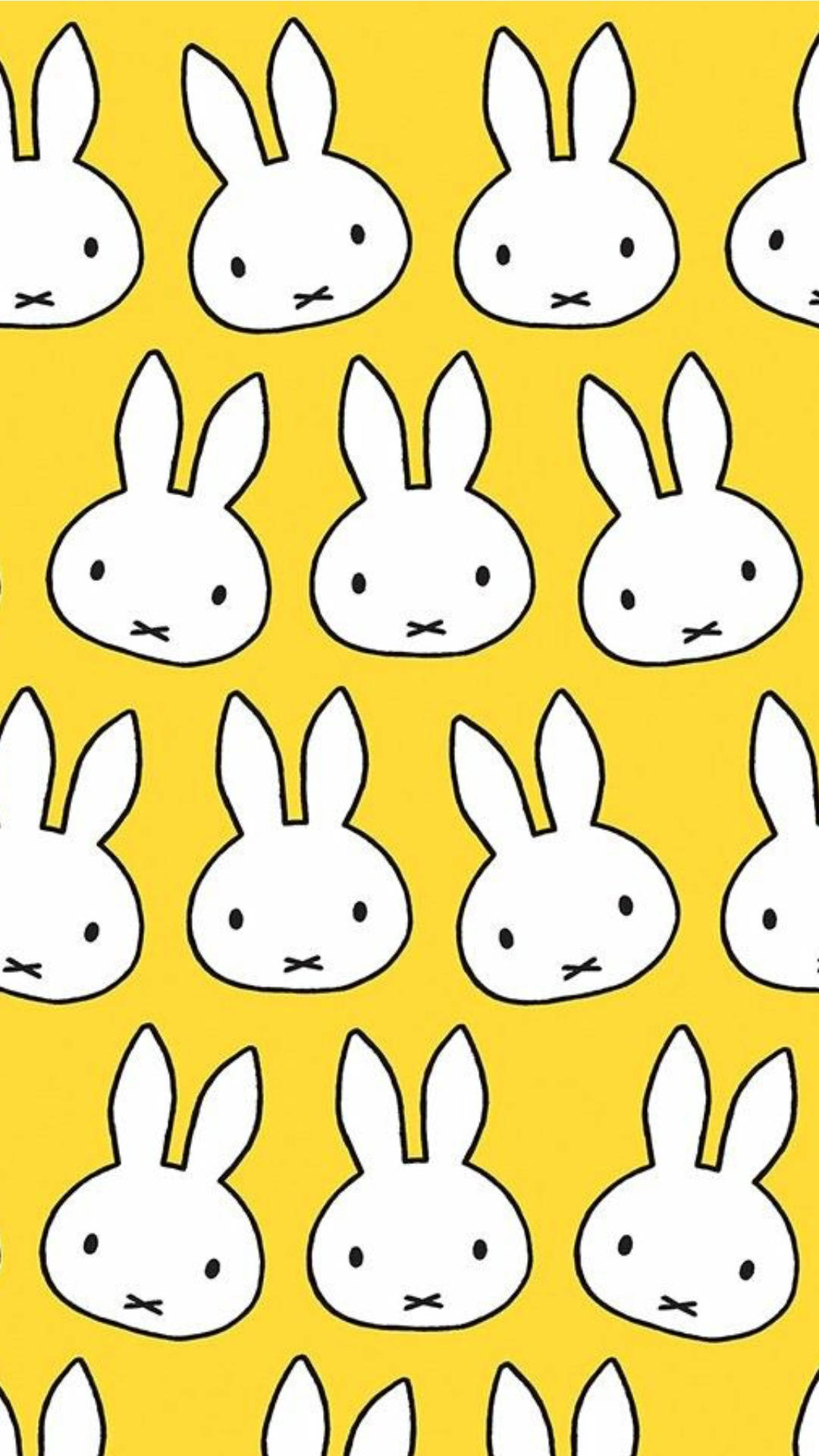 Download Miffy Head Yellow Pattern Wallpaper