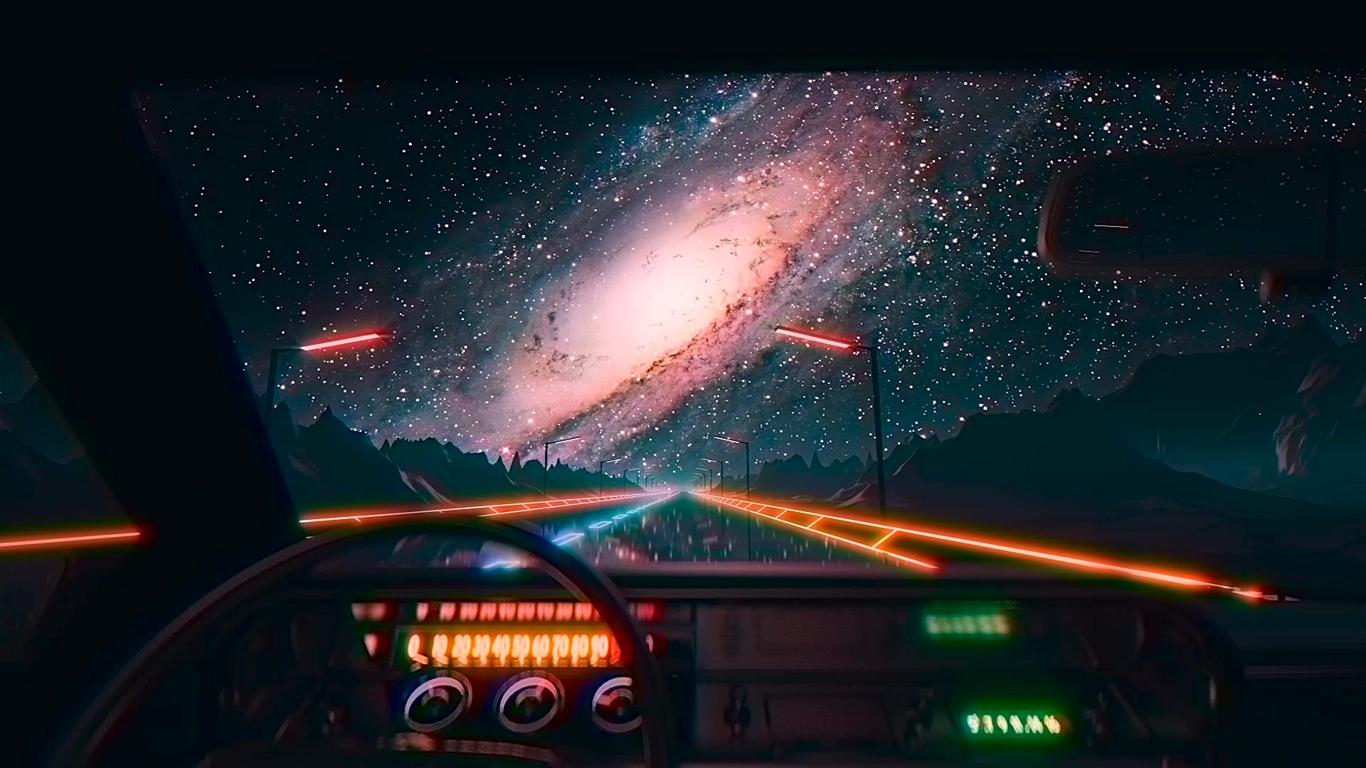 Night Drive Galaxy Live Wallpaper