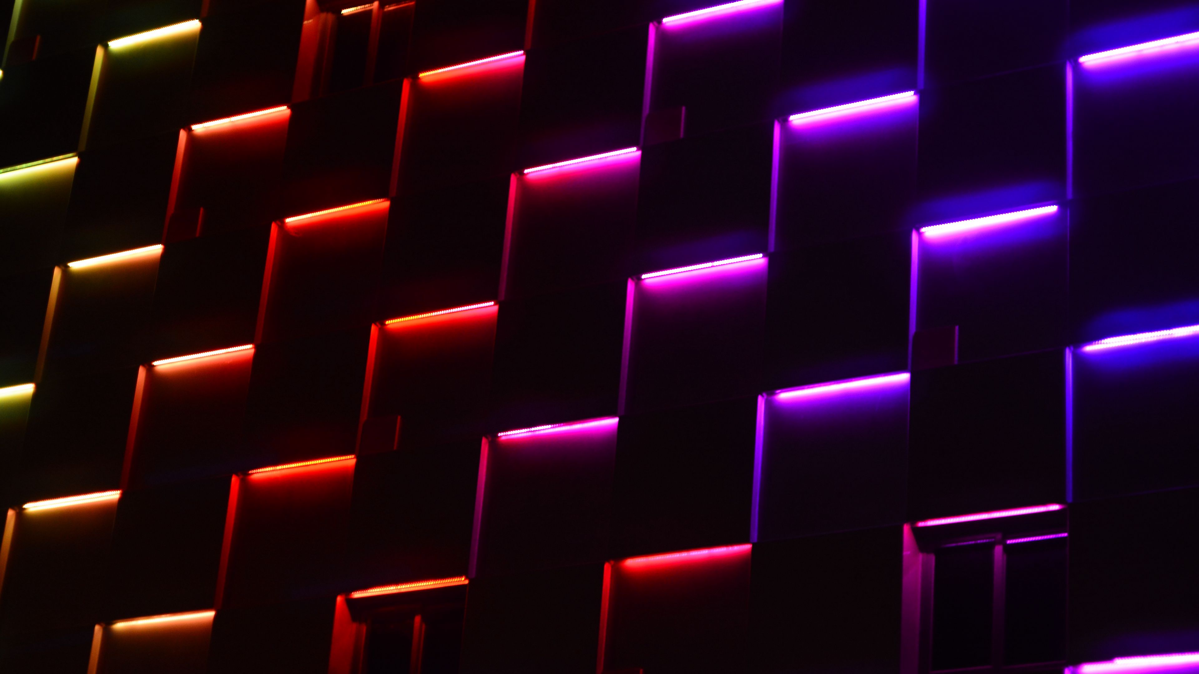 Download wallpaper 3840x2160 neon, lights, dark, forms 4k uhd 16:9 HD background