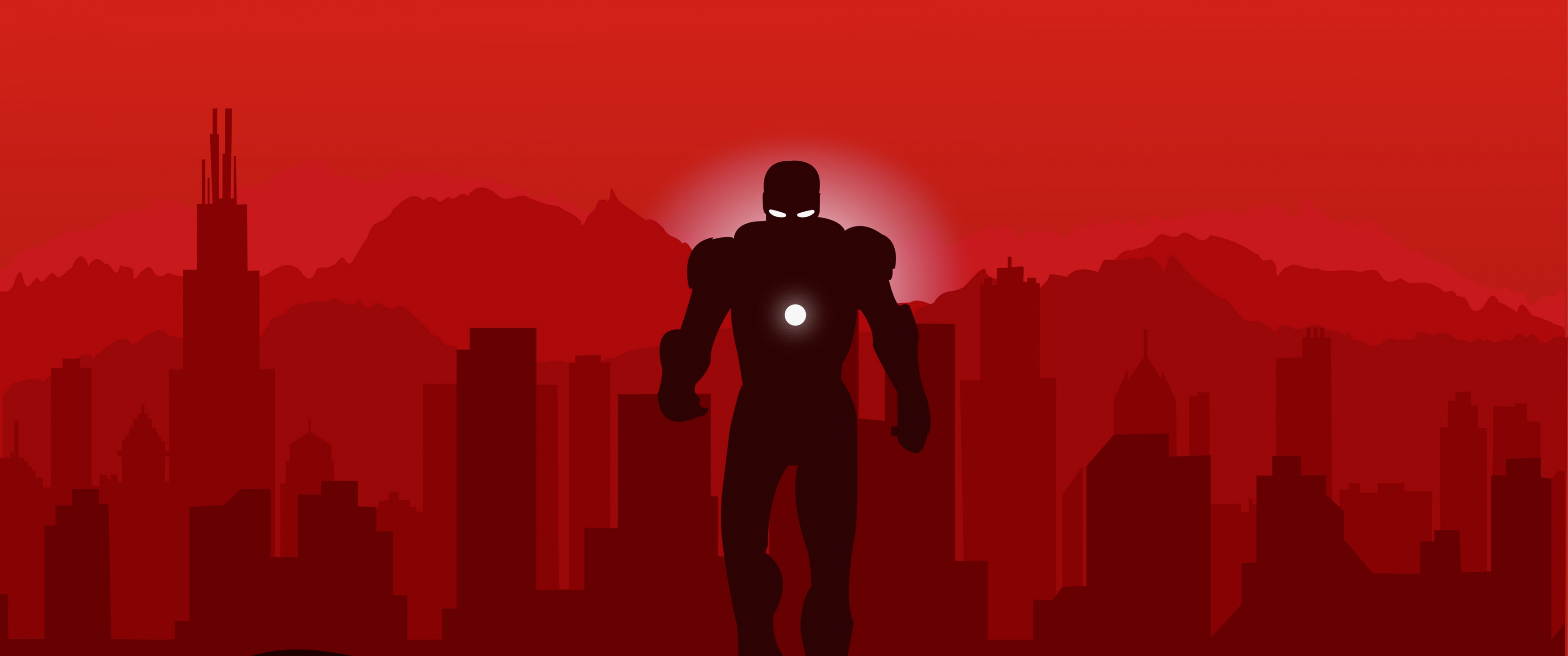 Iron Man Wallpaper 4K, Minimal art, Red