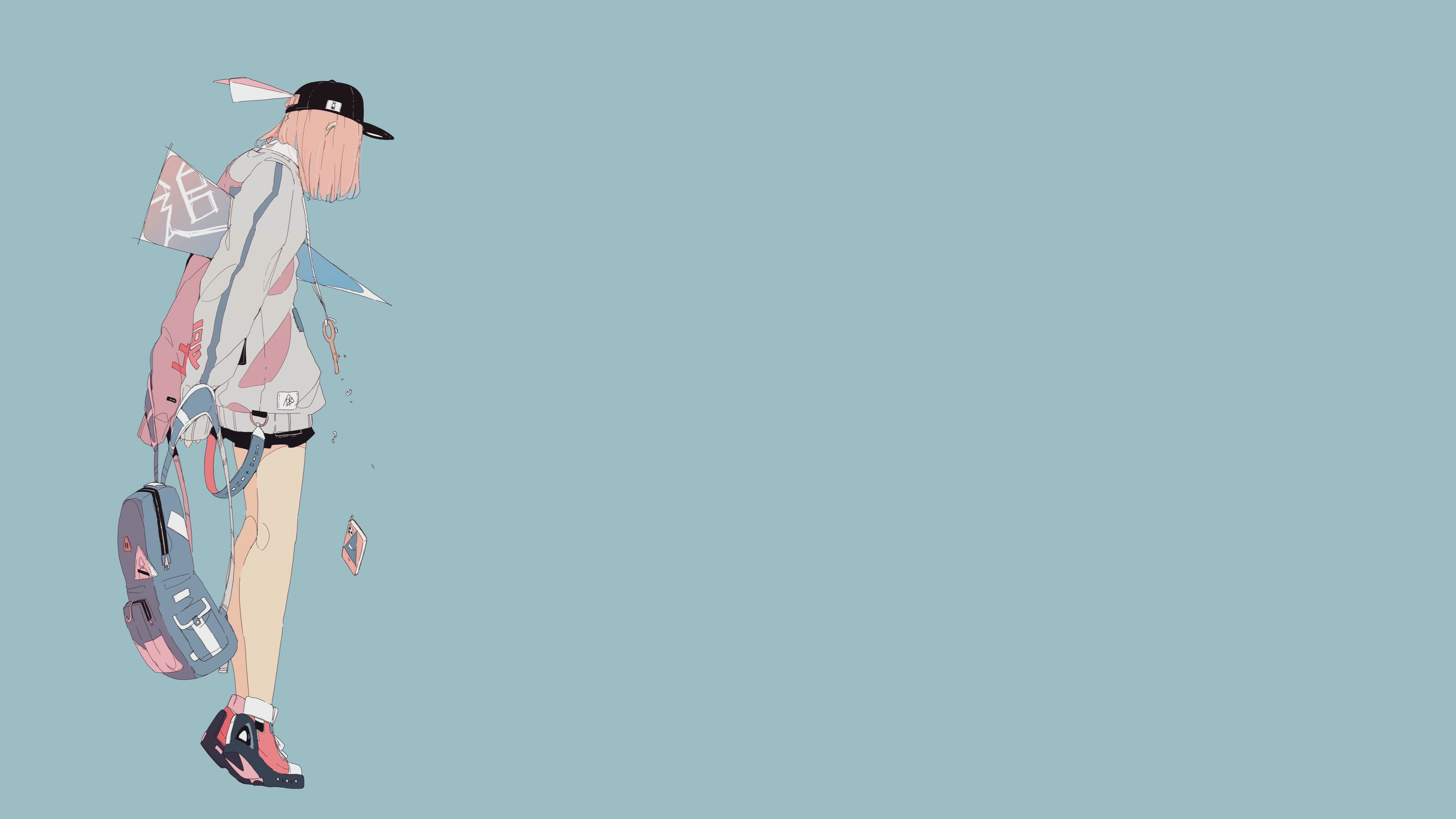 4K, blue background, paper