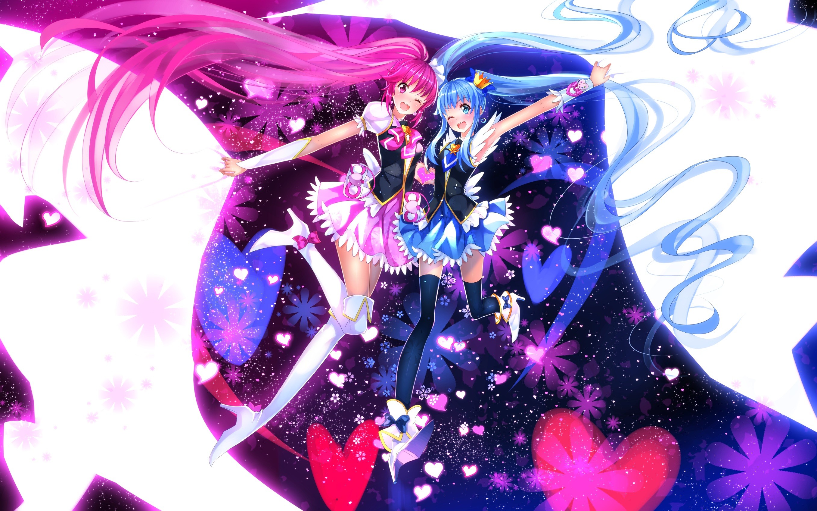 long hair, anime girls, blue hair
