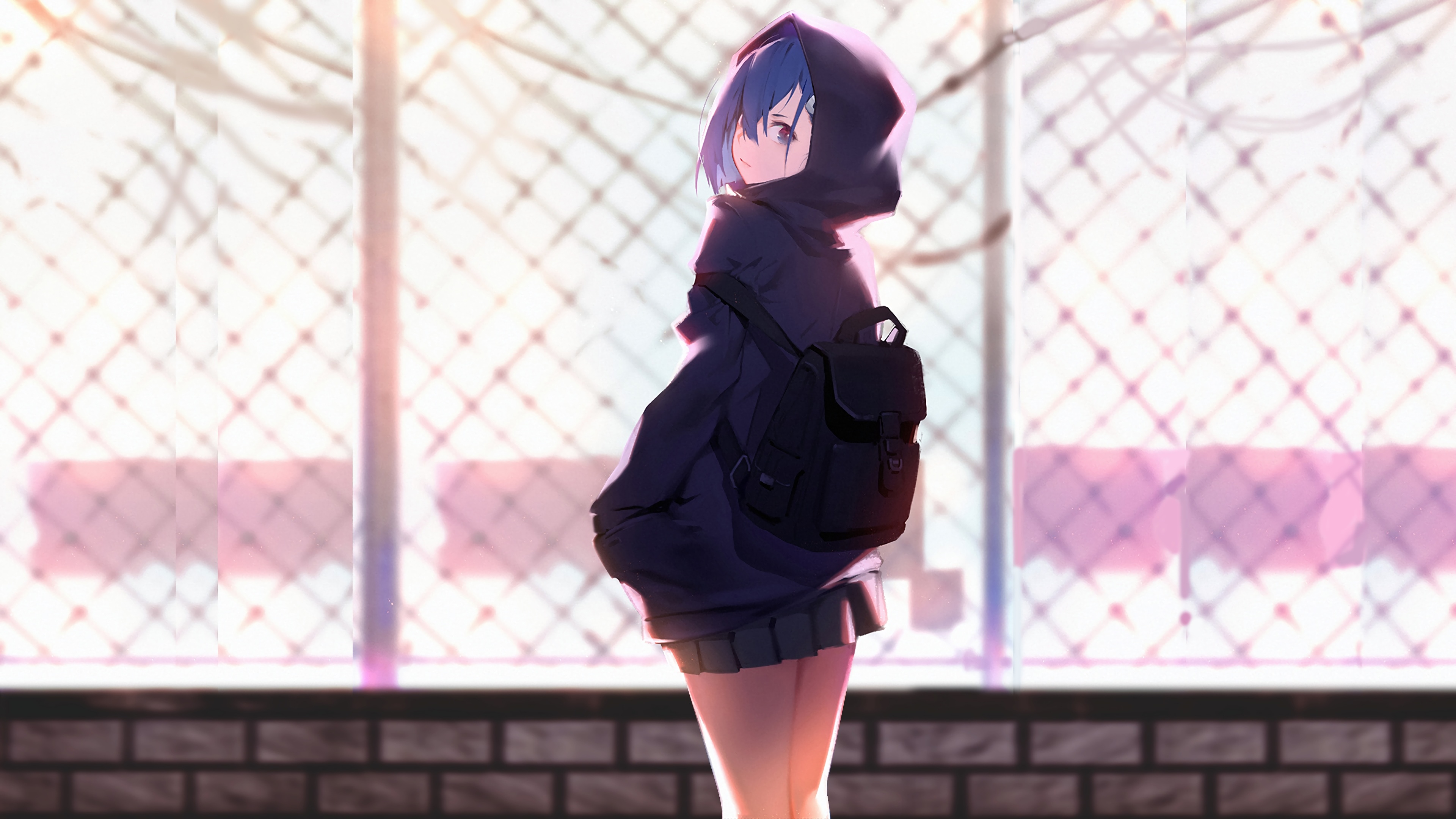 Wallpaper 4k Anime Girl Blue Hair Wallpaper