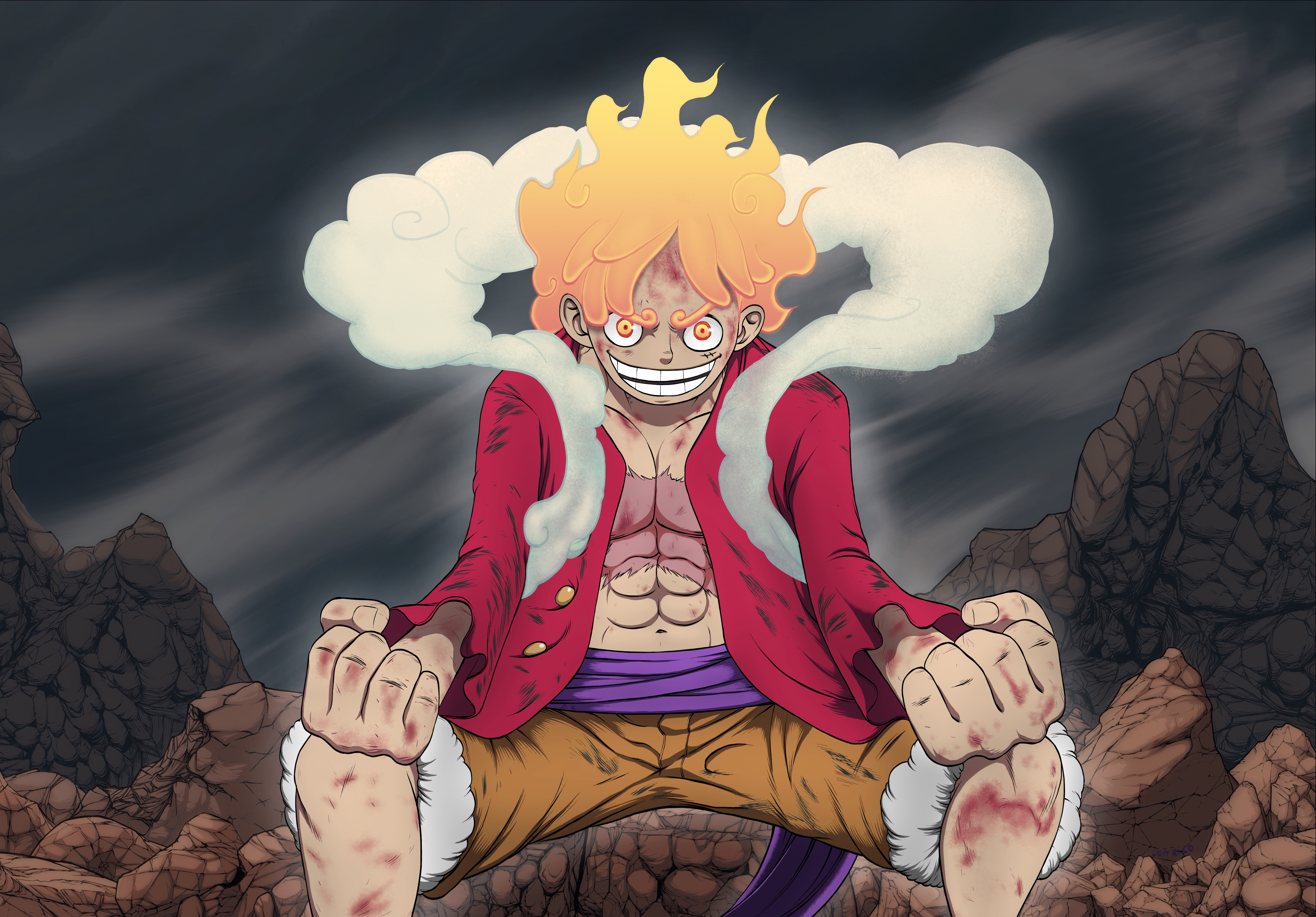 Luffy Gear 5 4K Wallpaper and Background