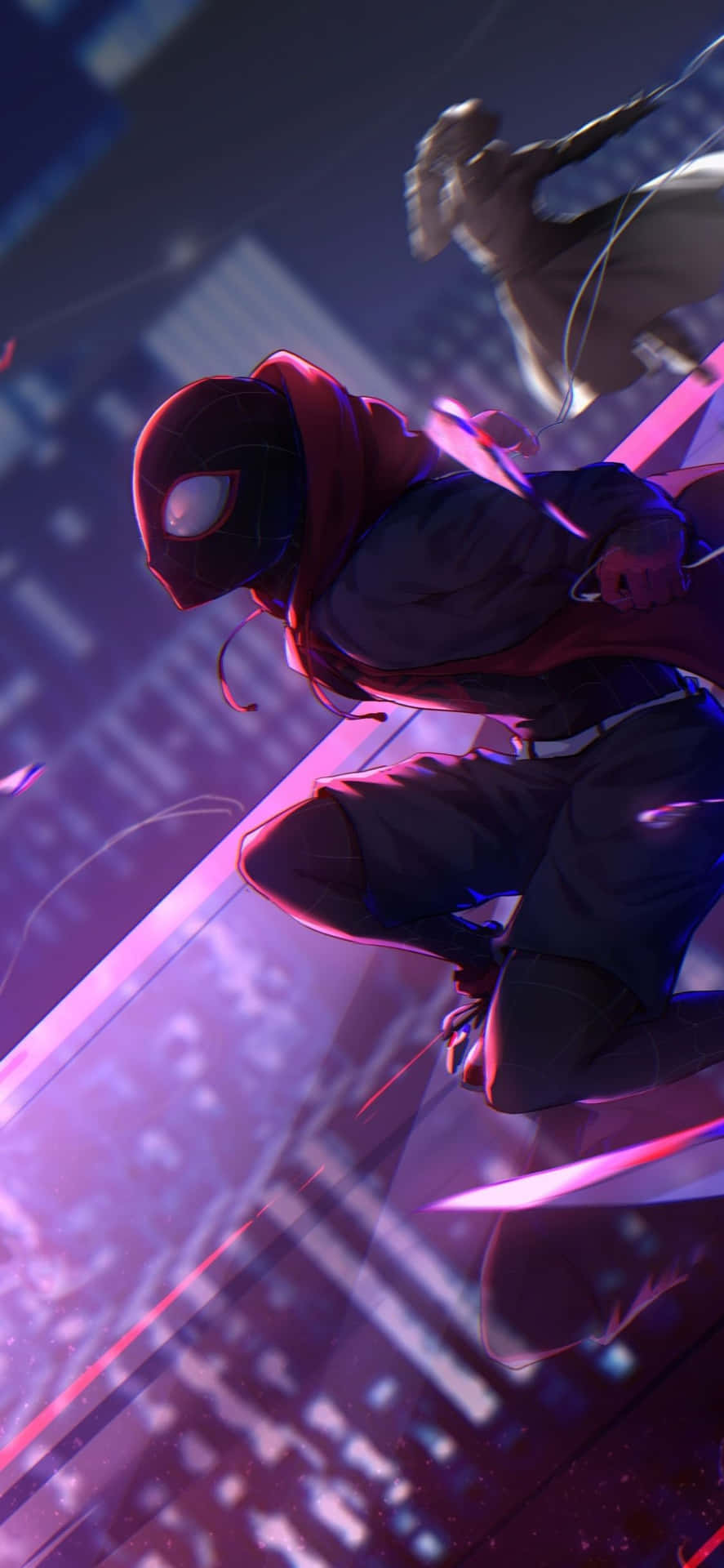 Download Purple Neon Light Spider Man