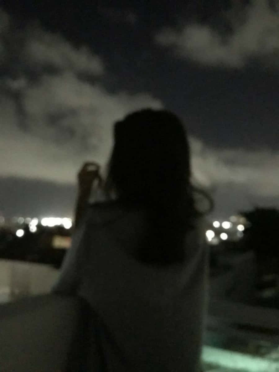 Blurry Night Sky Girl Alone Picture