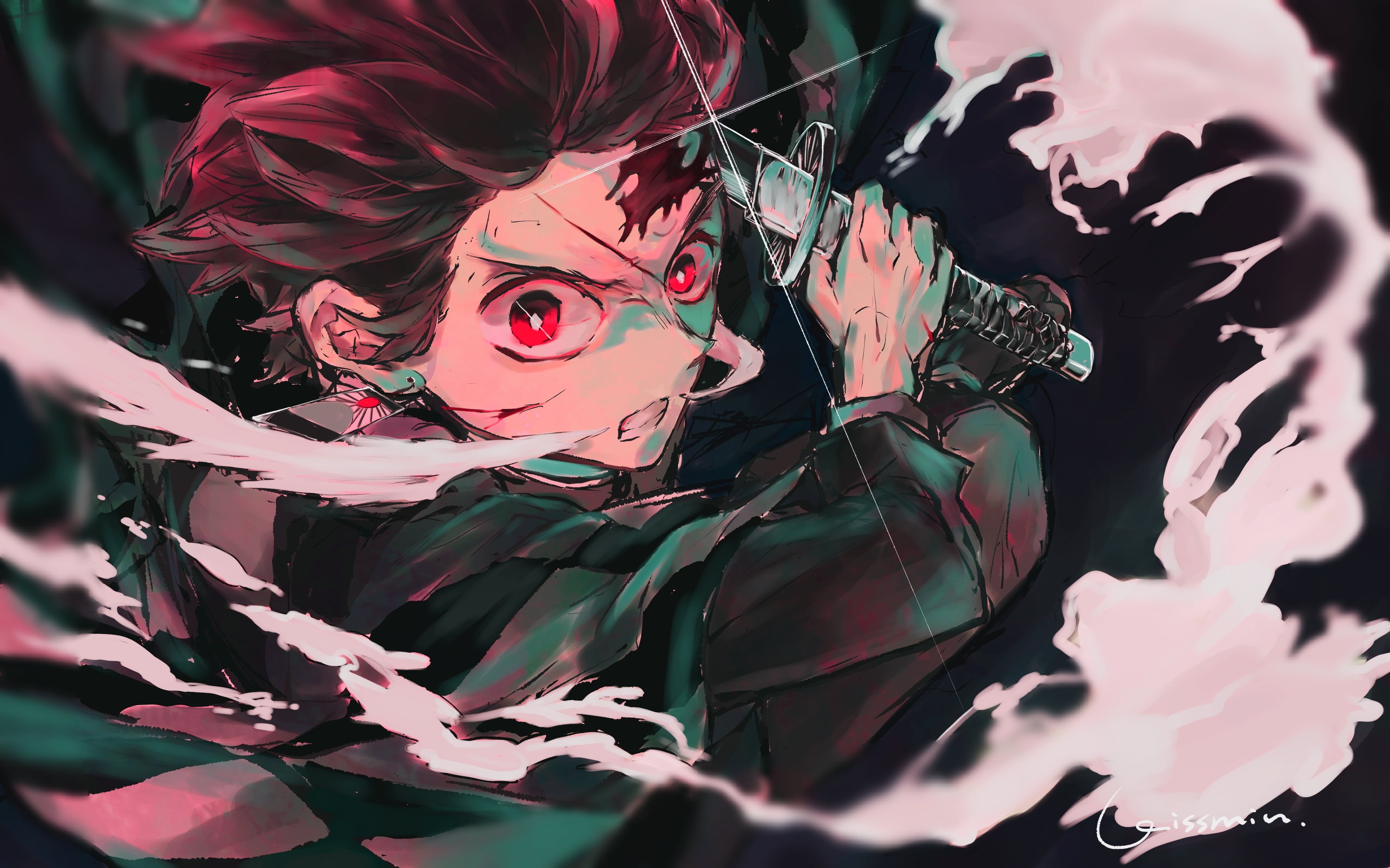 Tanjirou Kamado, Boy, 4K, Anime, Demon