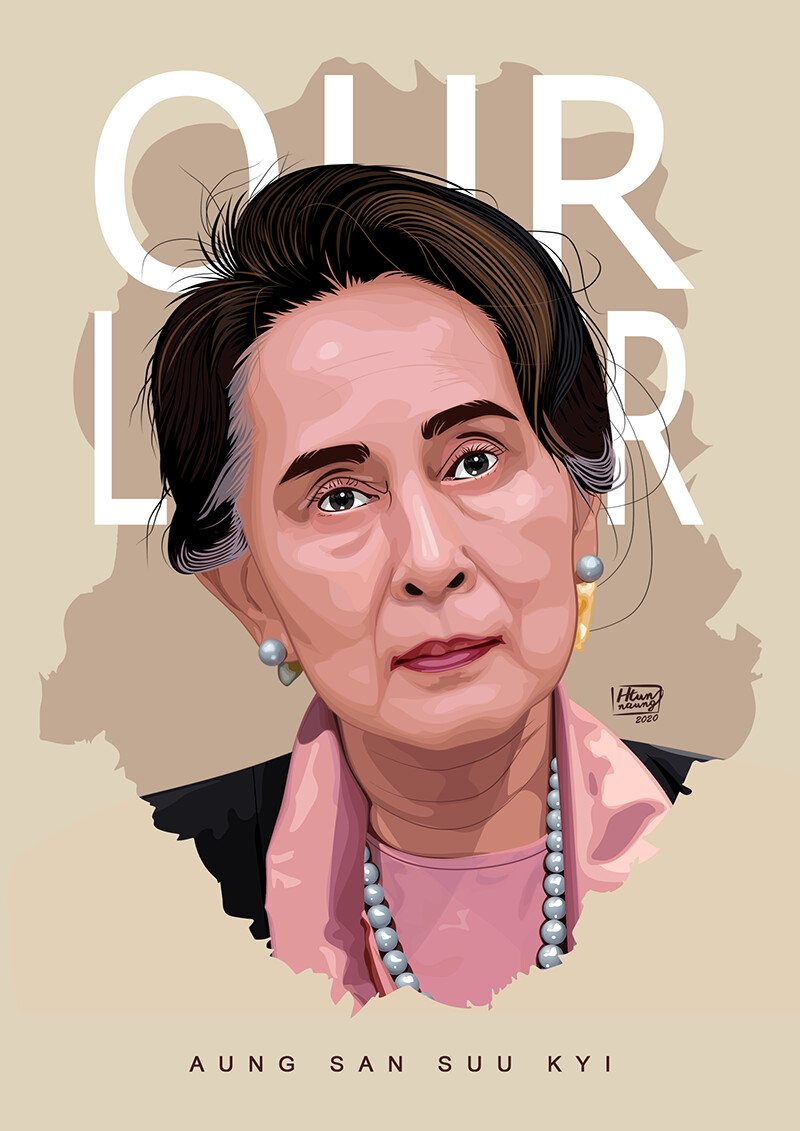 Daw Aung San Su Kyi Vector Portrait