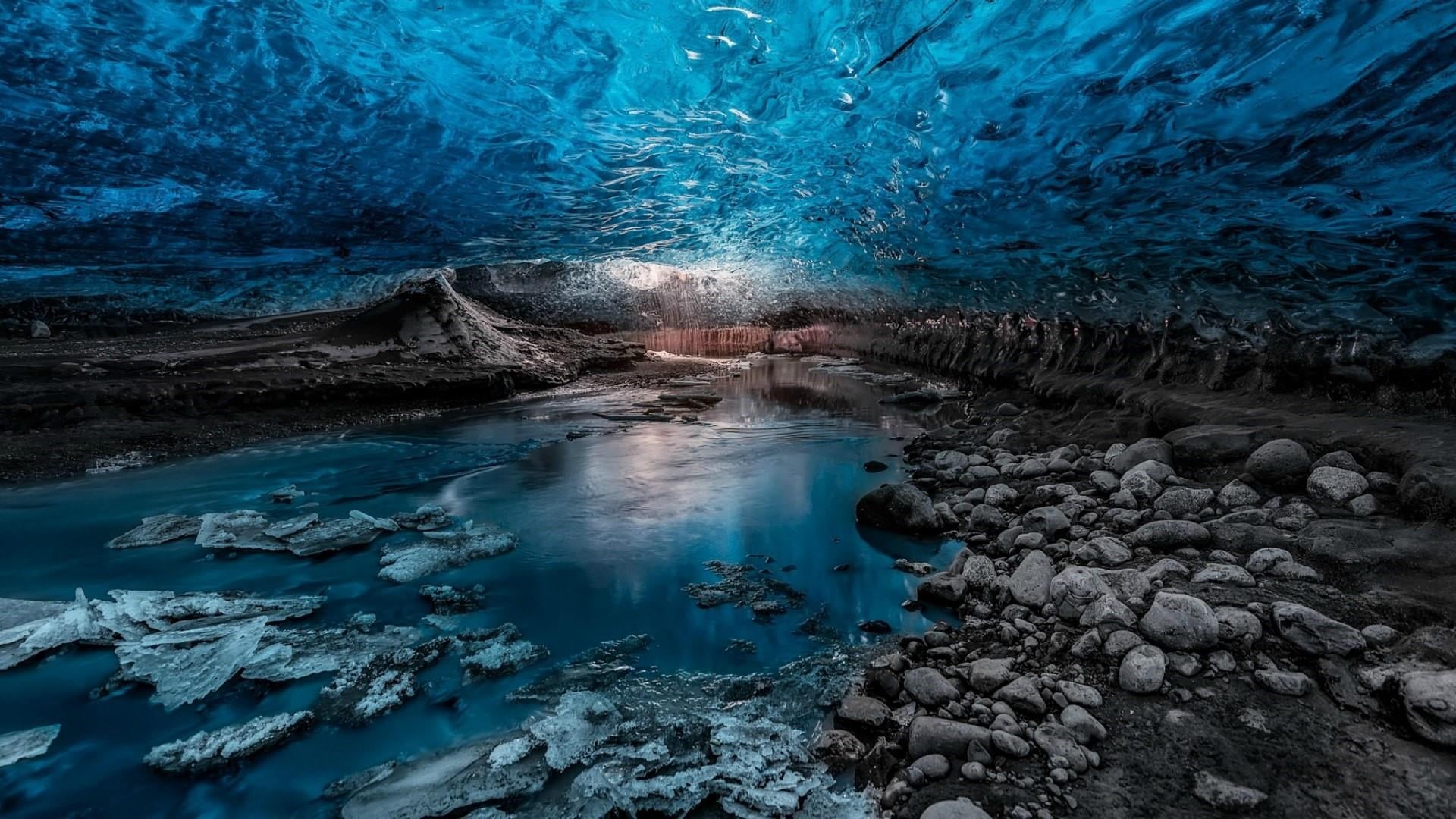 rock, glacier, ice cave