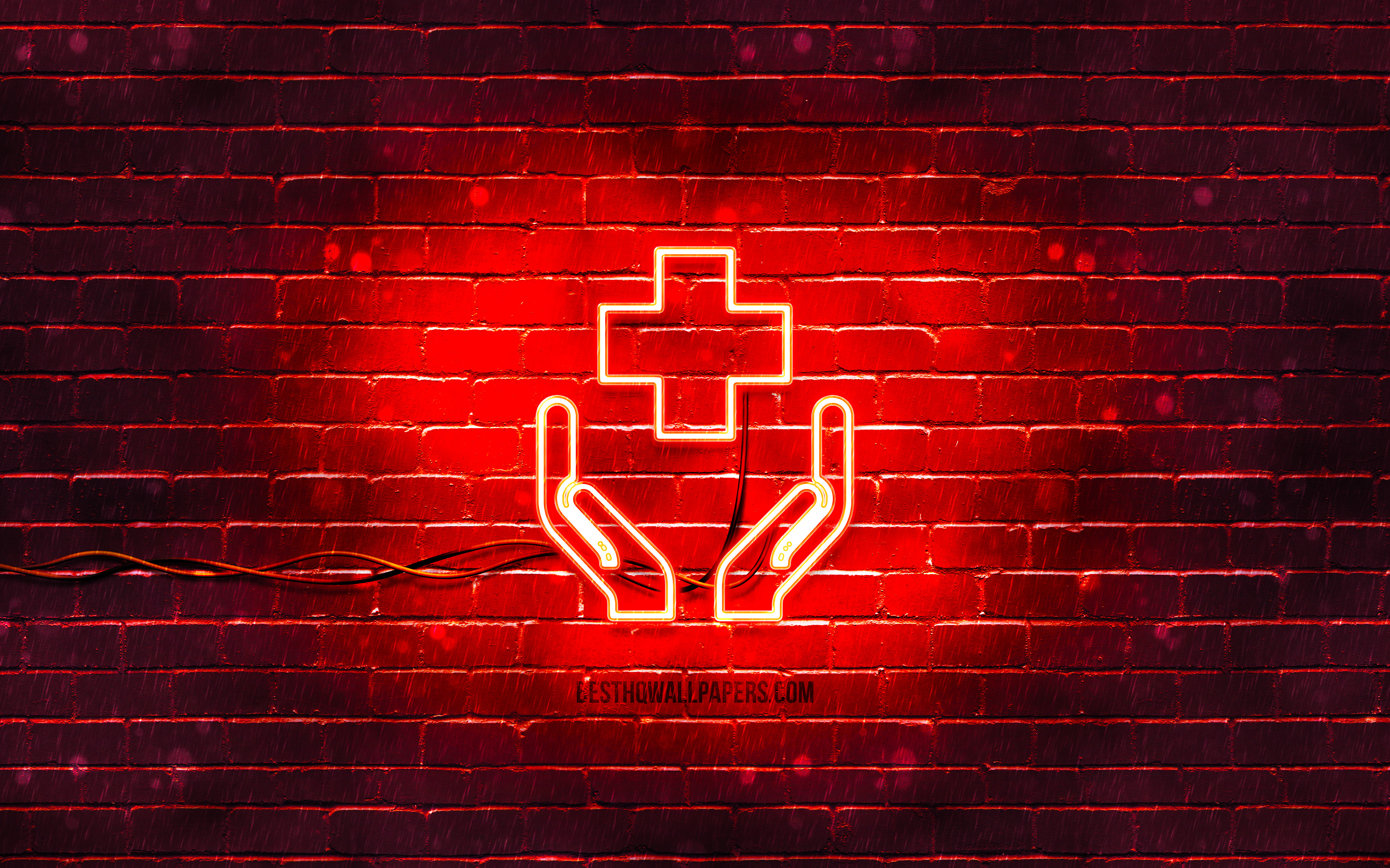 health neon icon, 4k
