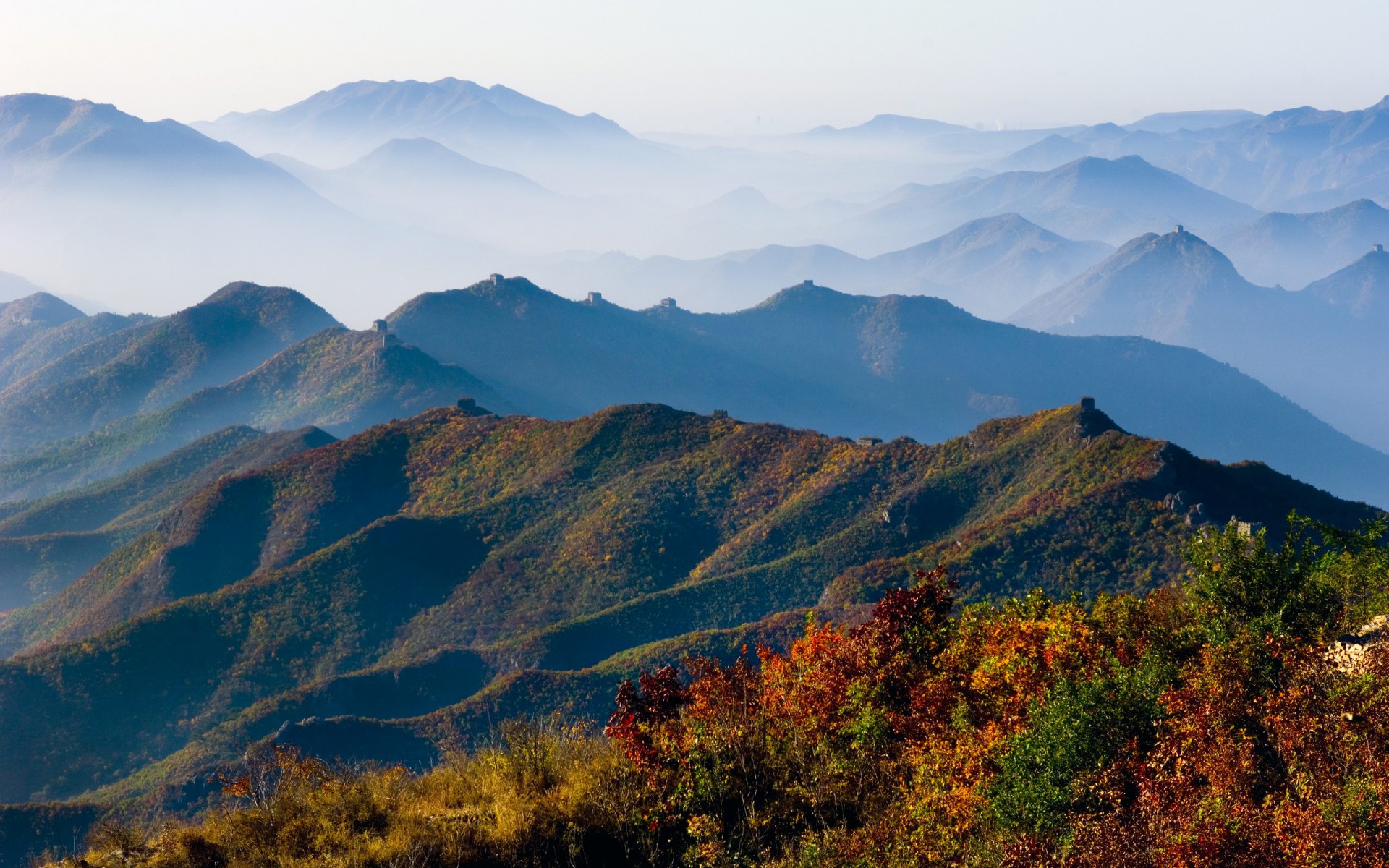 Beautiful Autumn Hills & Foggy