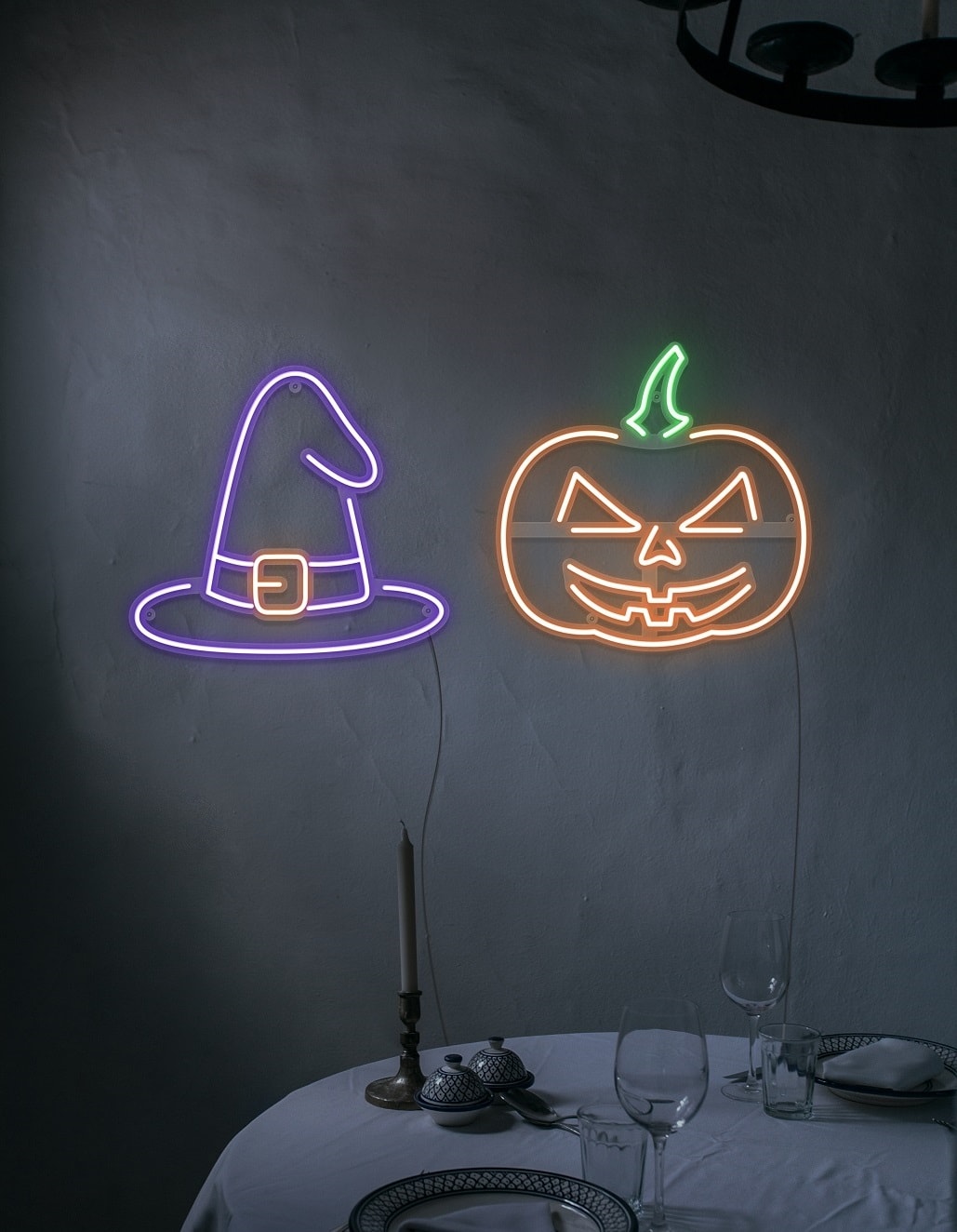 Spooky Halloween Set Neon Sign
