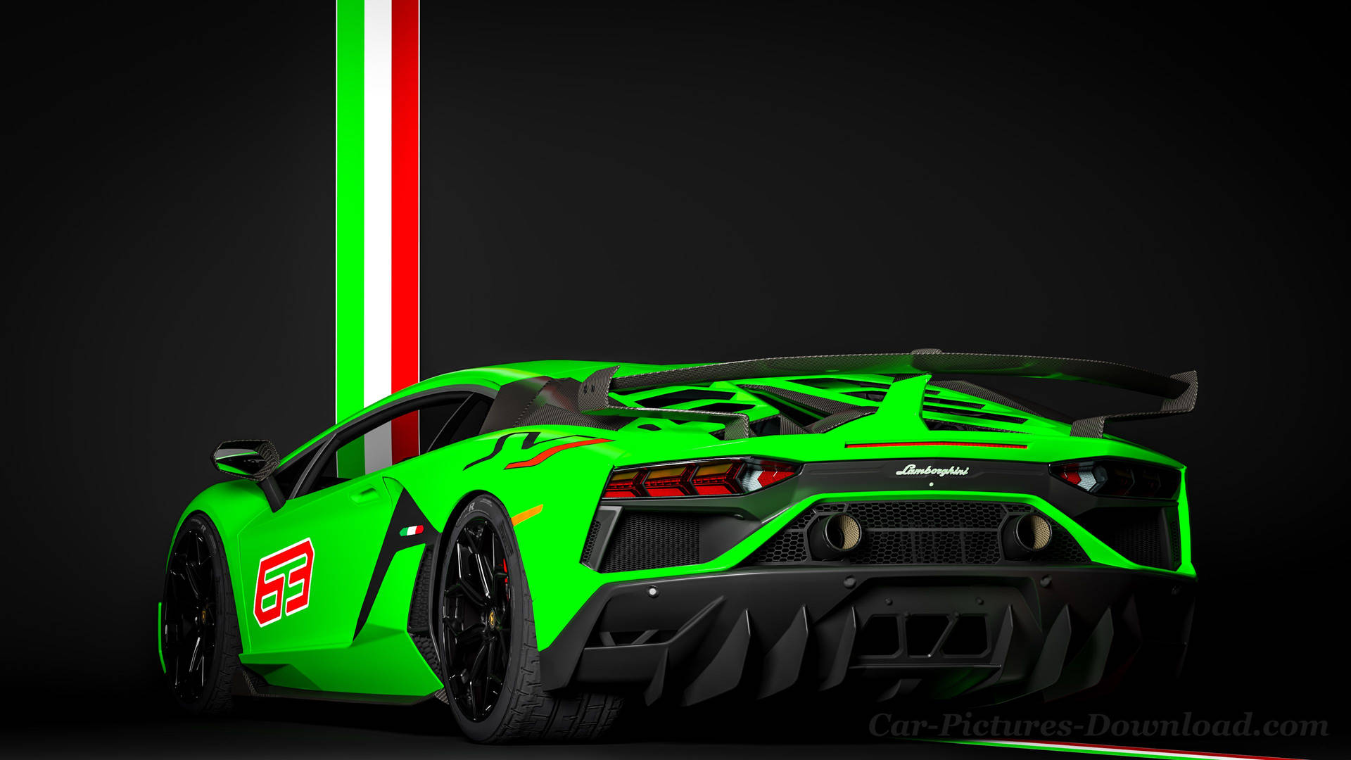 Apple Green Race Lamborghini Car