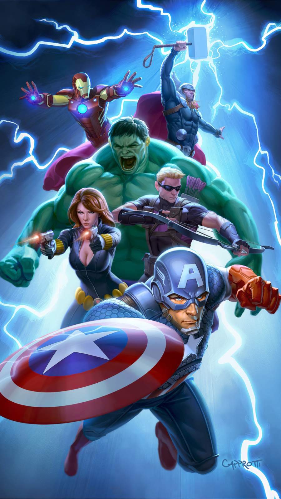 Avengers Cartoon iPhone Wallpaper