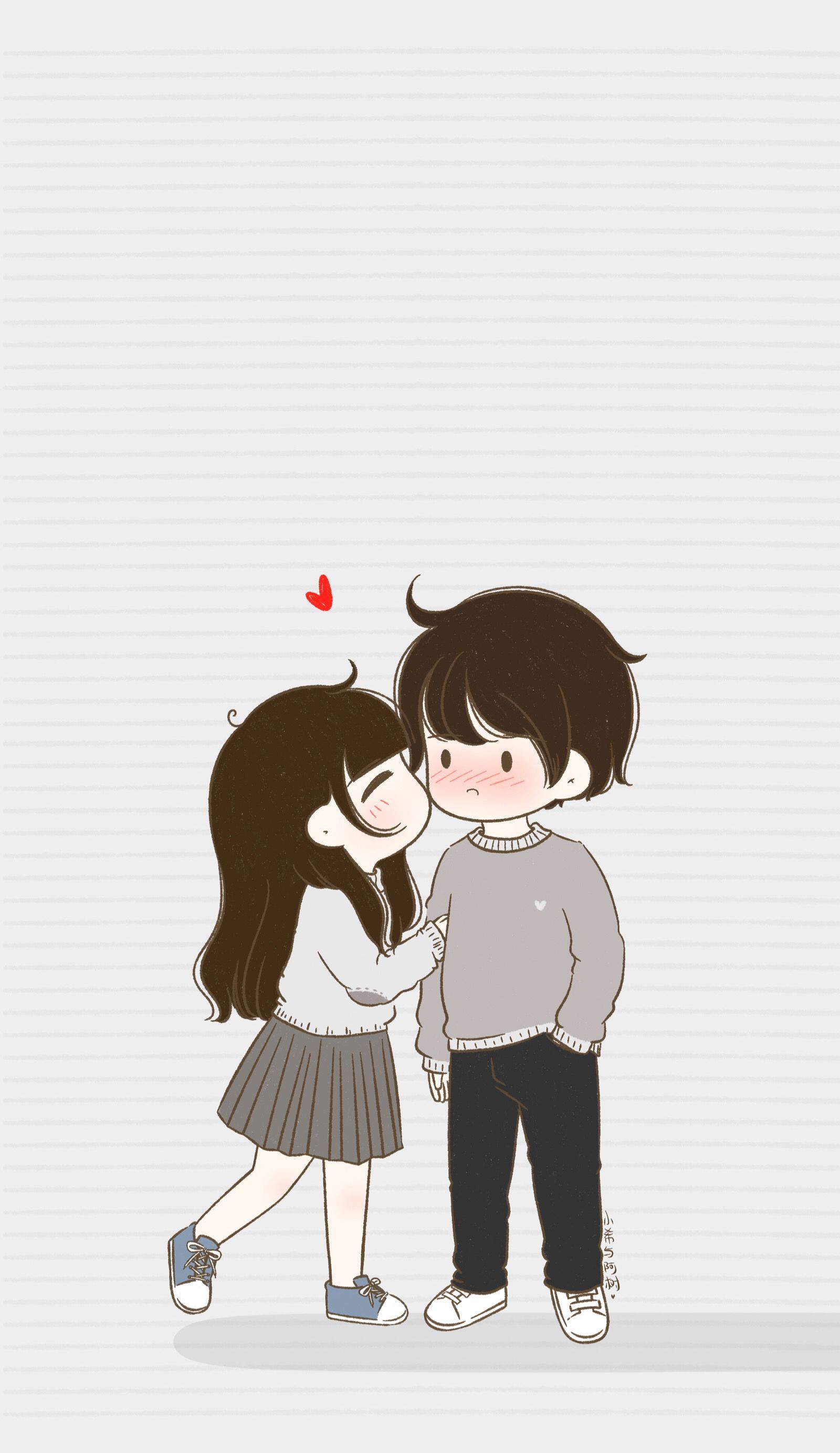 Cute Couples Cartoon Wallpaper