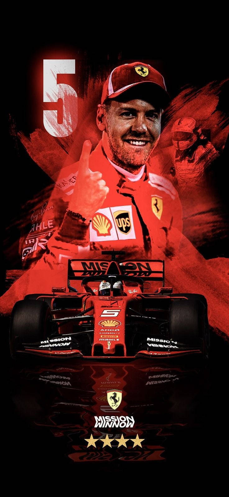 Download F1 Racer Sebastian Vettel With Car Wallpaper