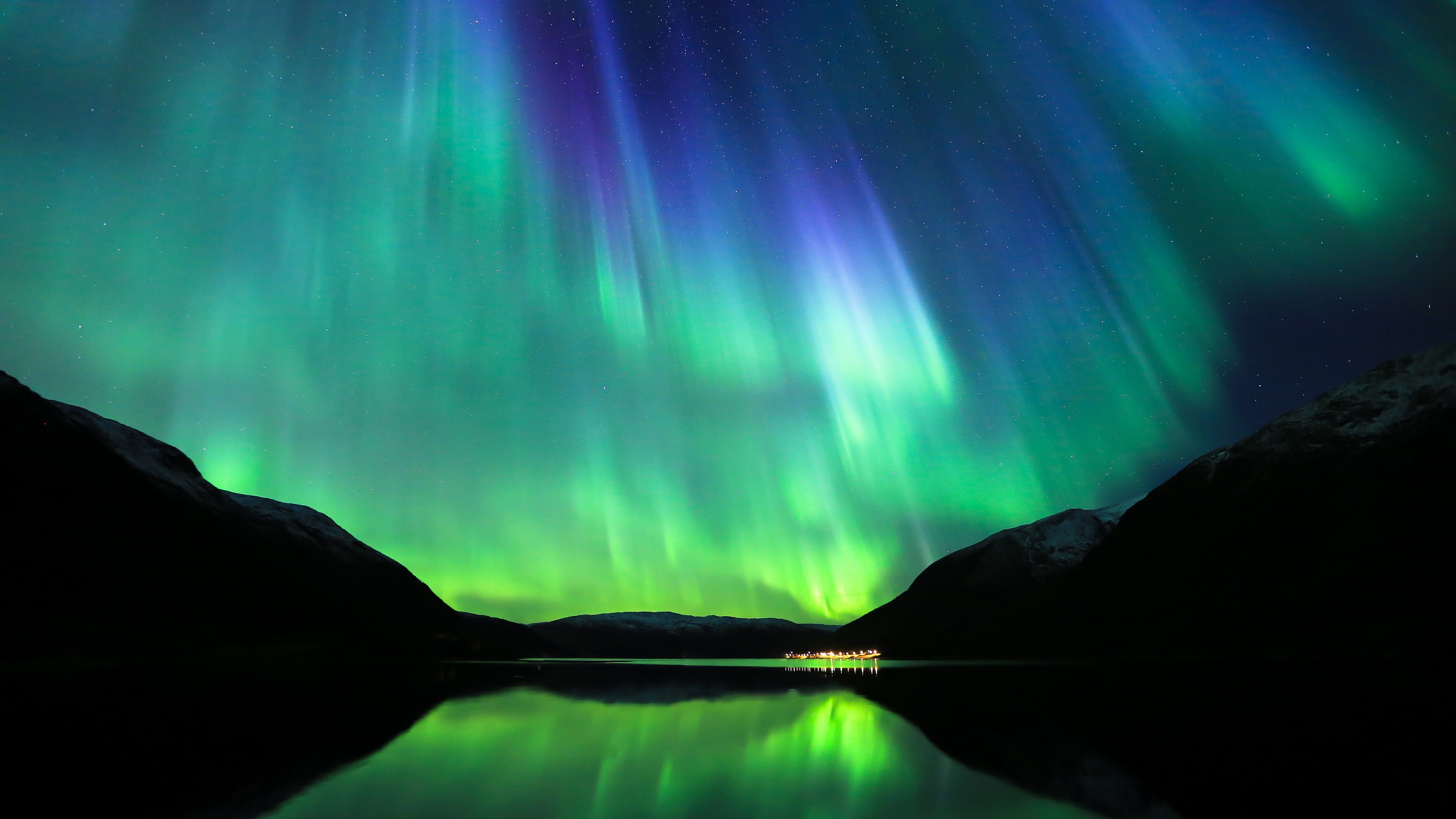 dark, outdoors, aurorae, Norway, nature