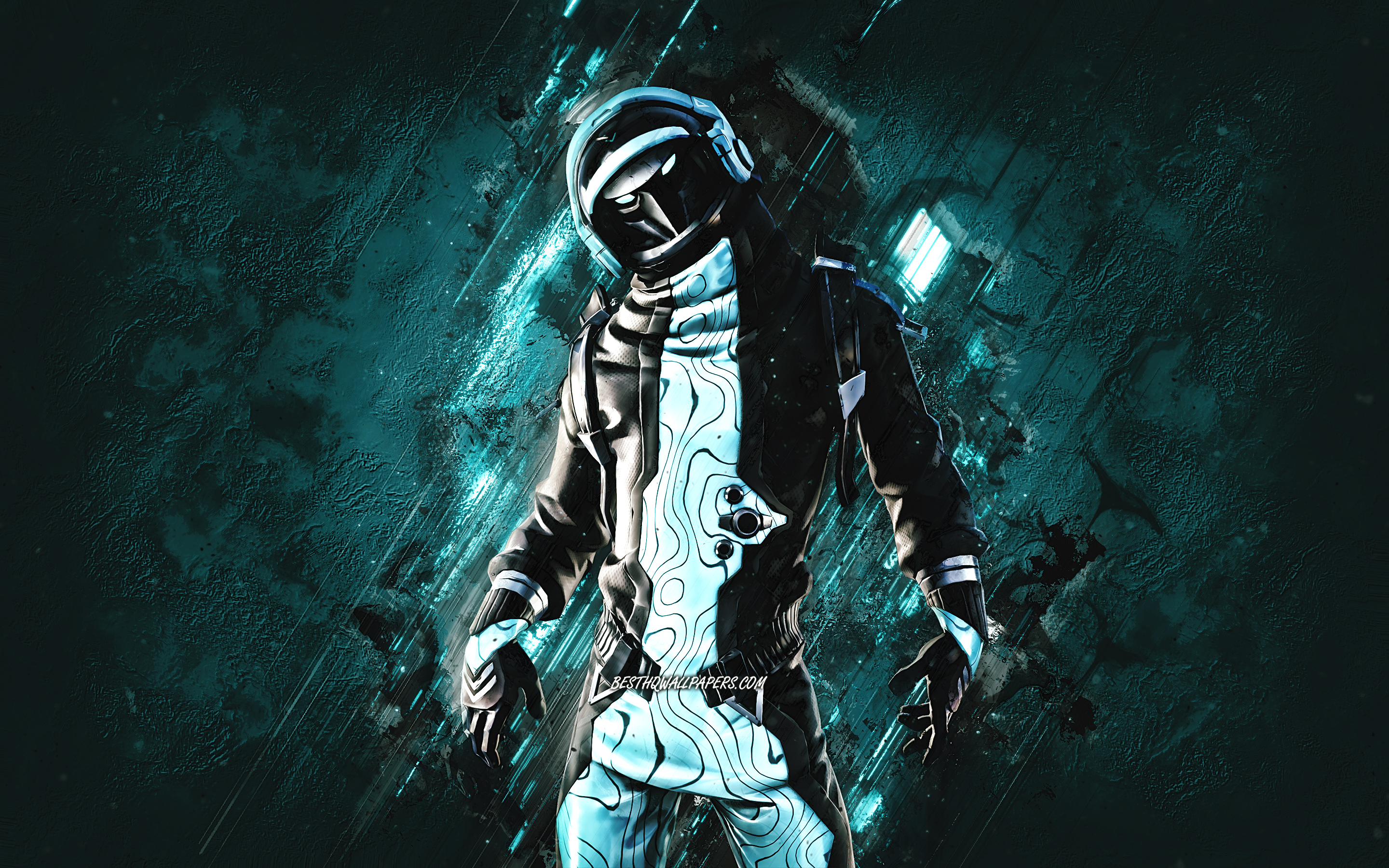 Download wallpaper Fortnite Eternal Voyager Skin, Fortnite, main characters, blue stone background, Eternal Voyager, Fortnite skins, Eternal Voyager Skin, Eternal Voyager Fortnite, Fortnite characters for desktop with resolution 2880x1800. High Quality HD