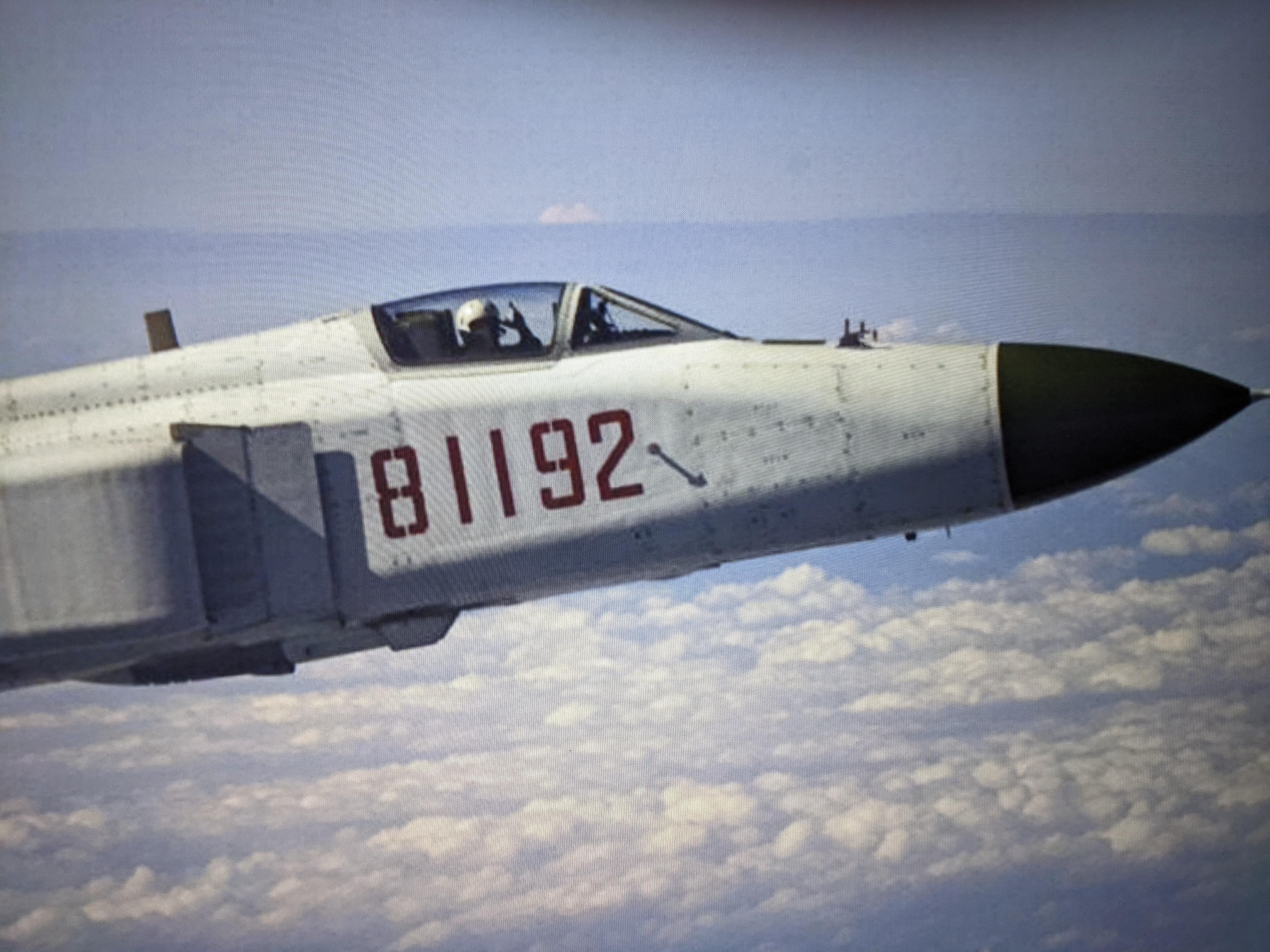 Image Of Pilot Wong Wei In His Shenyang J 8 Giving P 33 Orion Air Crew The Shaka Before His Death In The Hainan Island Incident (April 1st, 2001), Image Taken In Fall Of