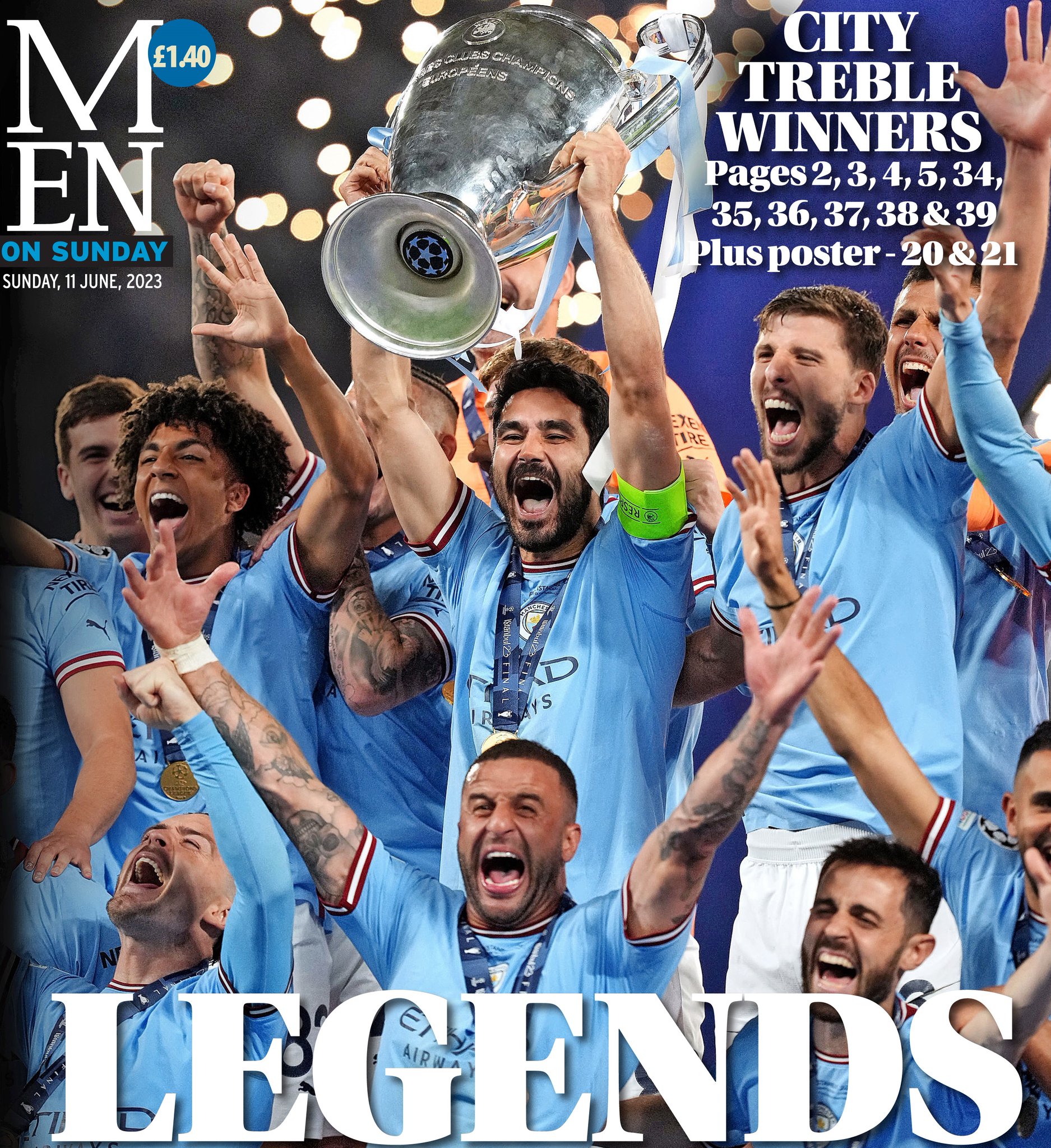 Manchester City News up your copy of the MEN on Sunday after a historic win for Manchester City in the Champions League final #mcfc