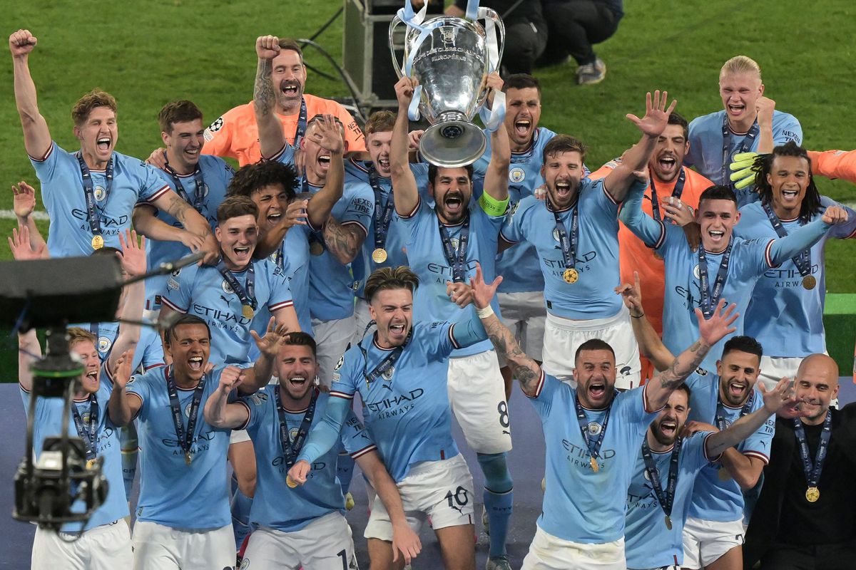 MANCHESTER CITY WIN UCL —- TREBLE WINNERS and Blue