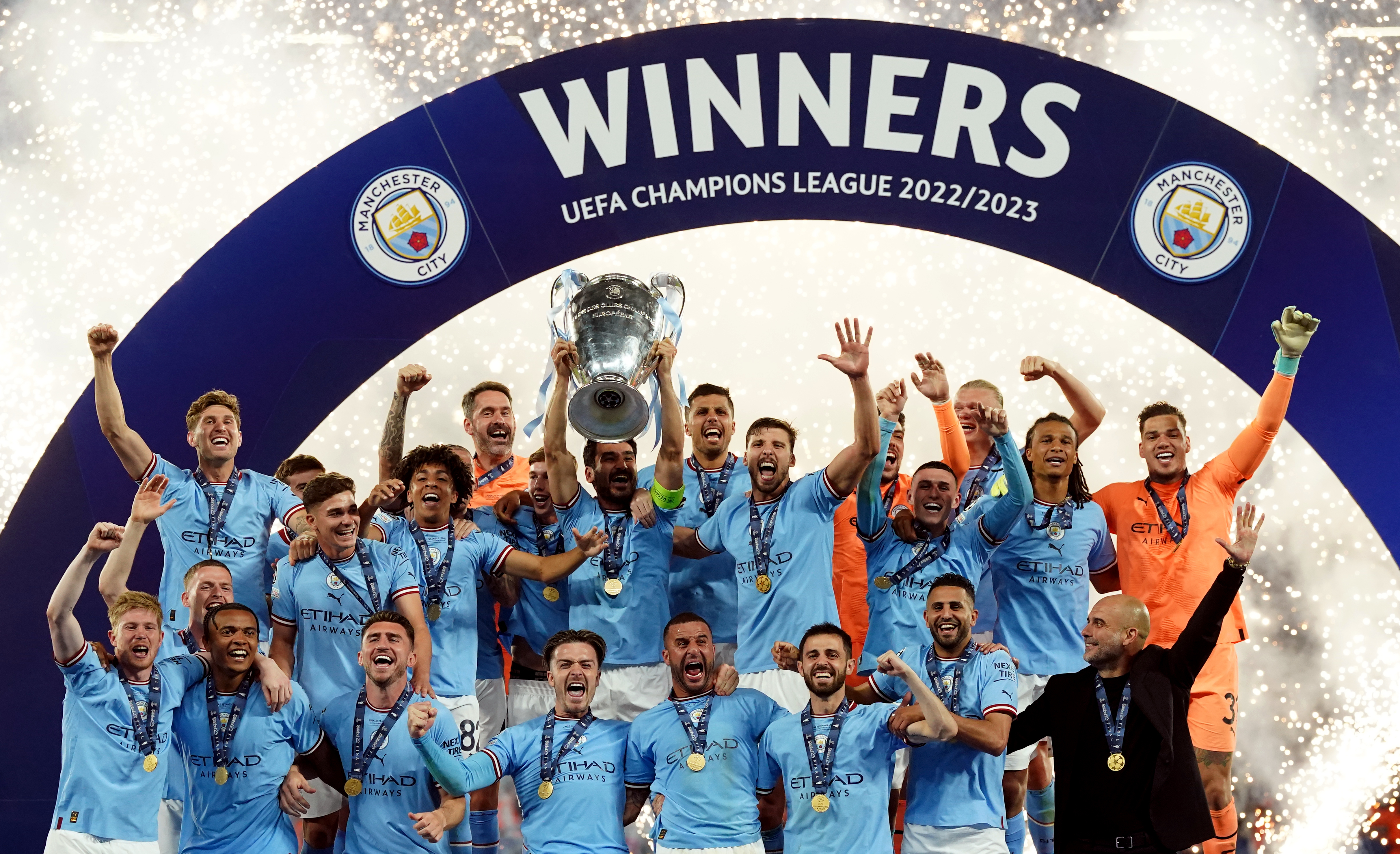 Manchester City's Champions League celebrations in picture
