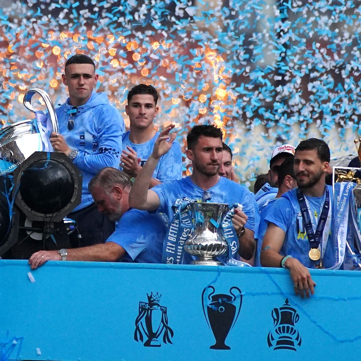 Manchester City's trophy parade in picture