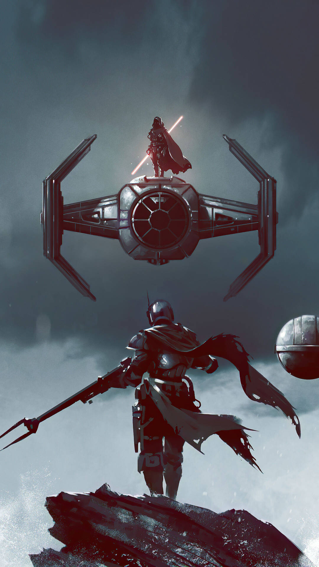 Download Mandalorian And Vader Star Wars 4k iPhone Wallpaper