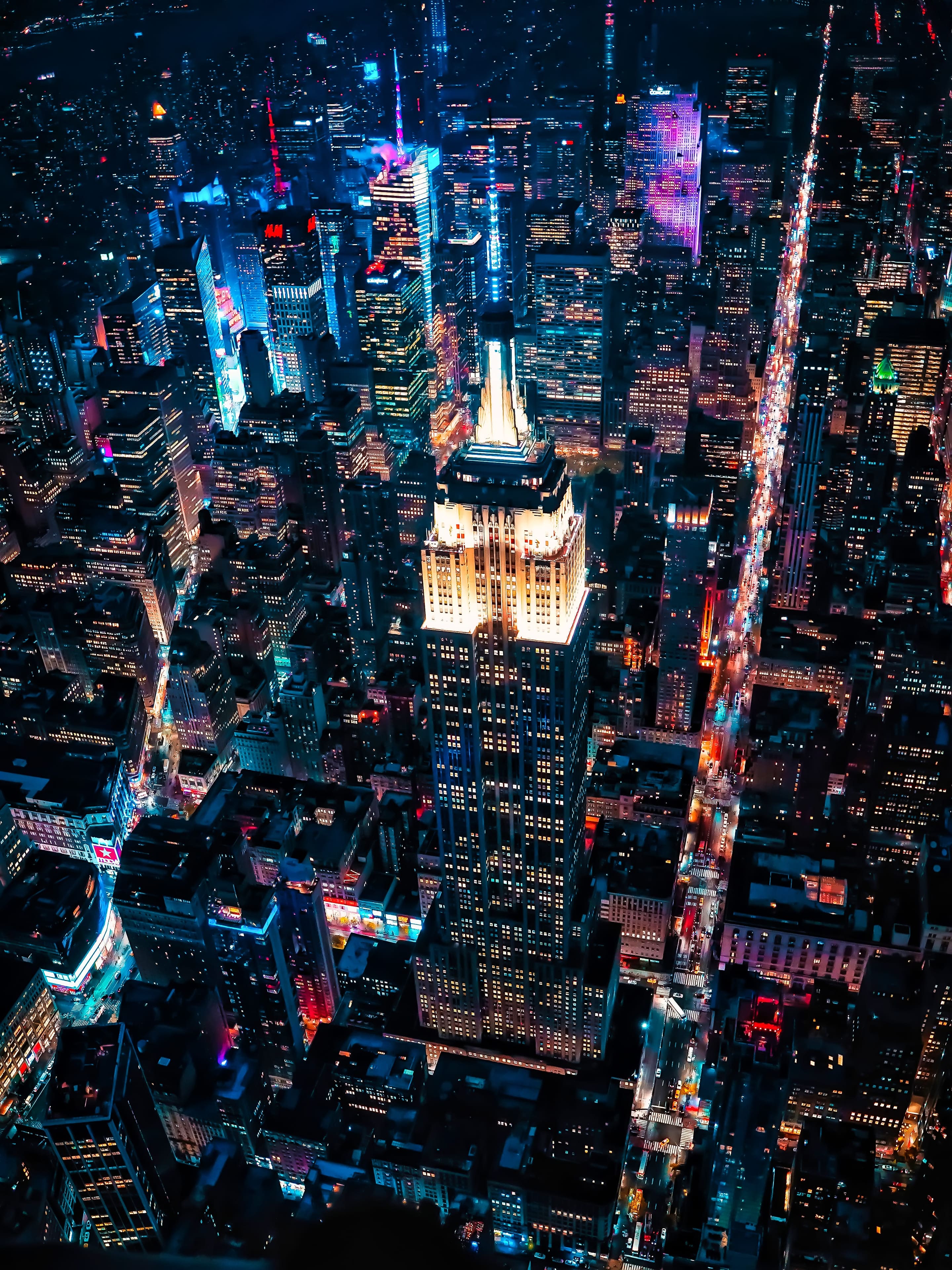 Empire State Building at night wallpaper