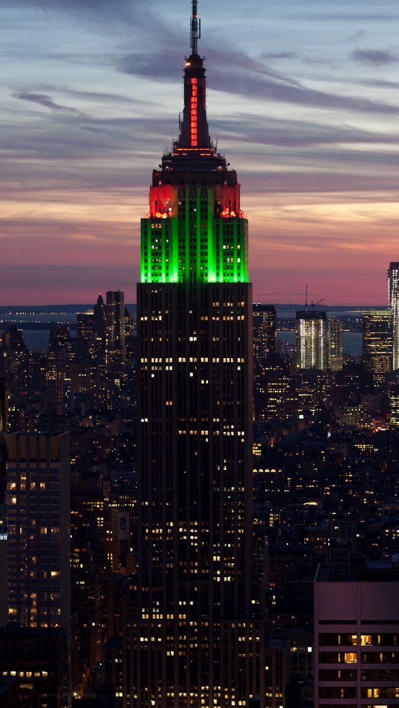 Download Wallpaper 800x1420 City, New York, Empire State Building, Sunset Iphone Se 5s 5c 5 For Parallax HD Background