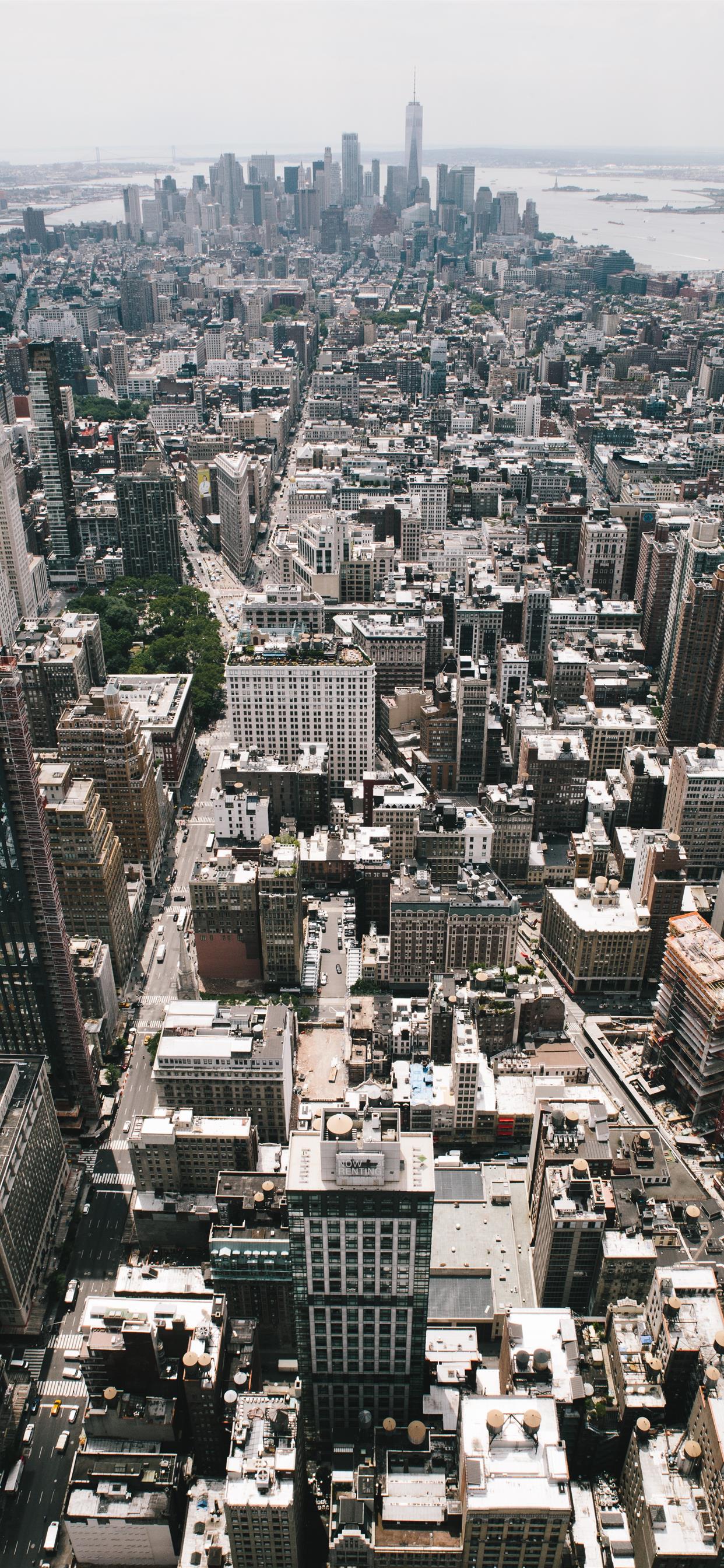 New York from the top of the Empire State building iPhone X Wallpaper Free Download