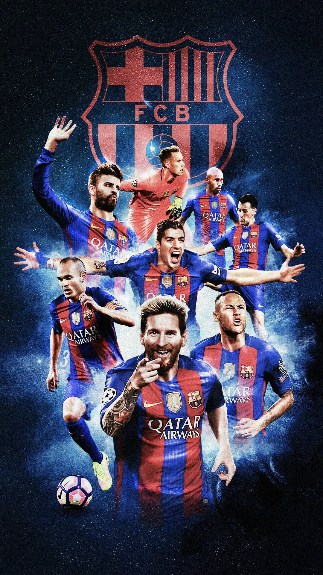Download Starry Barcelona Fc Players Wallpaper