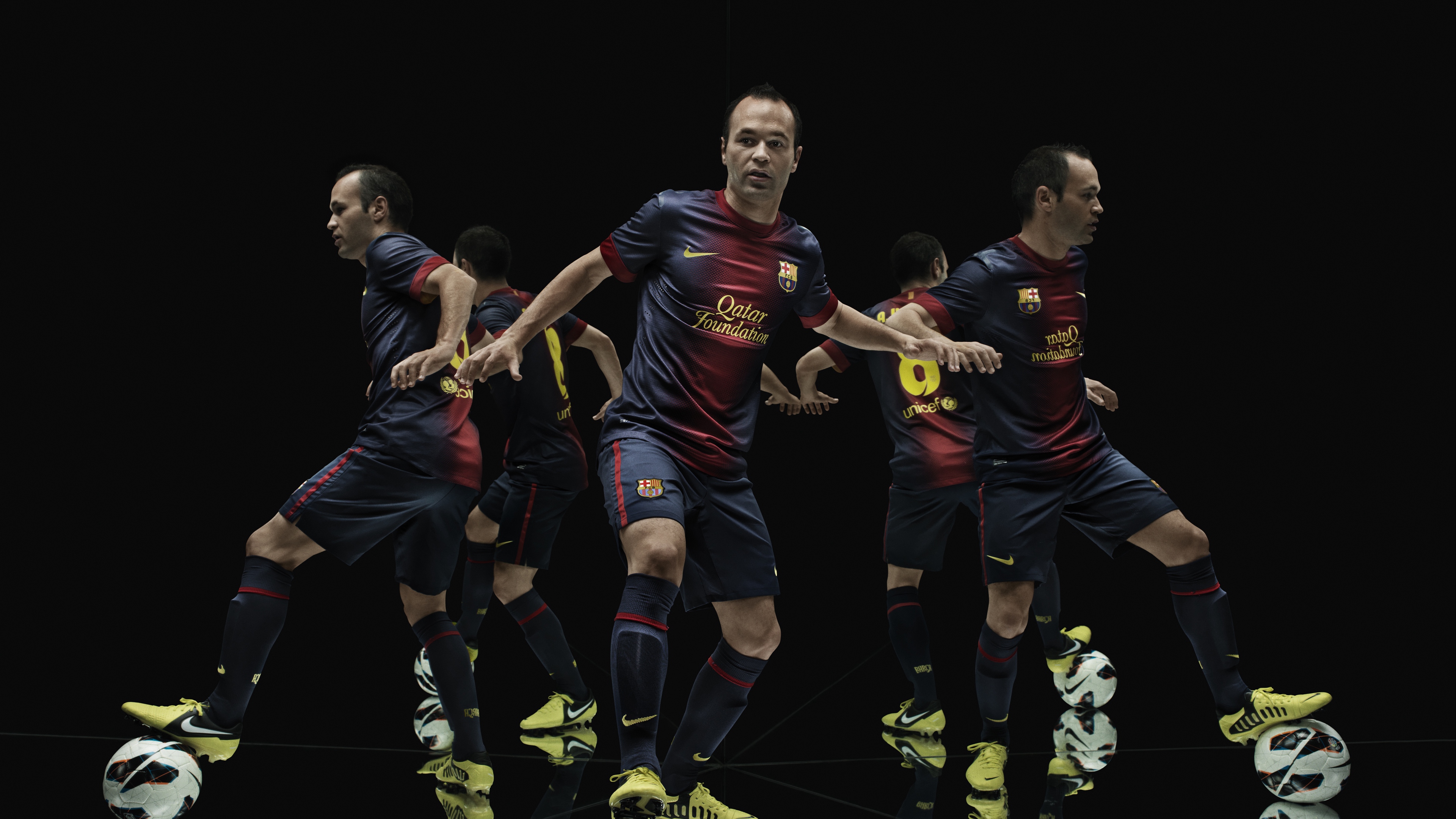 Wallpaper 4k andres iniesta, barca, fc barcelona, nike, sports, football, cleats 4k Wallpaper