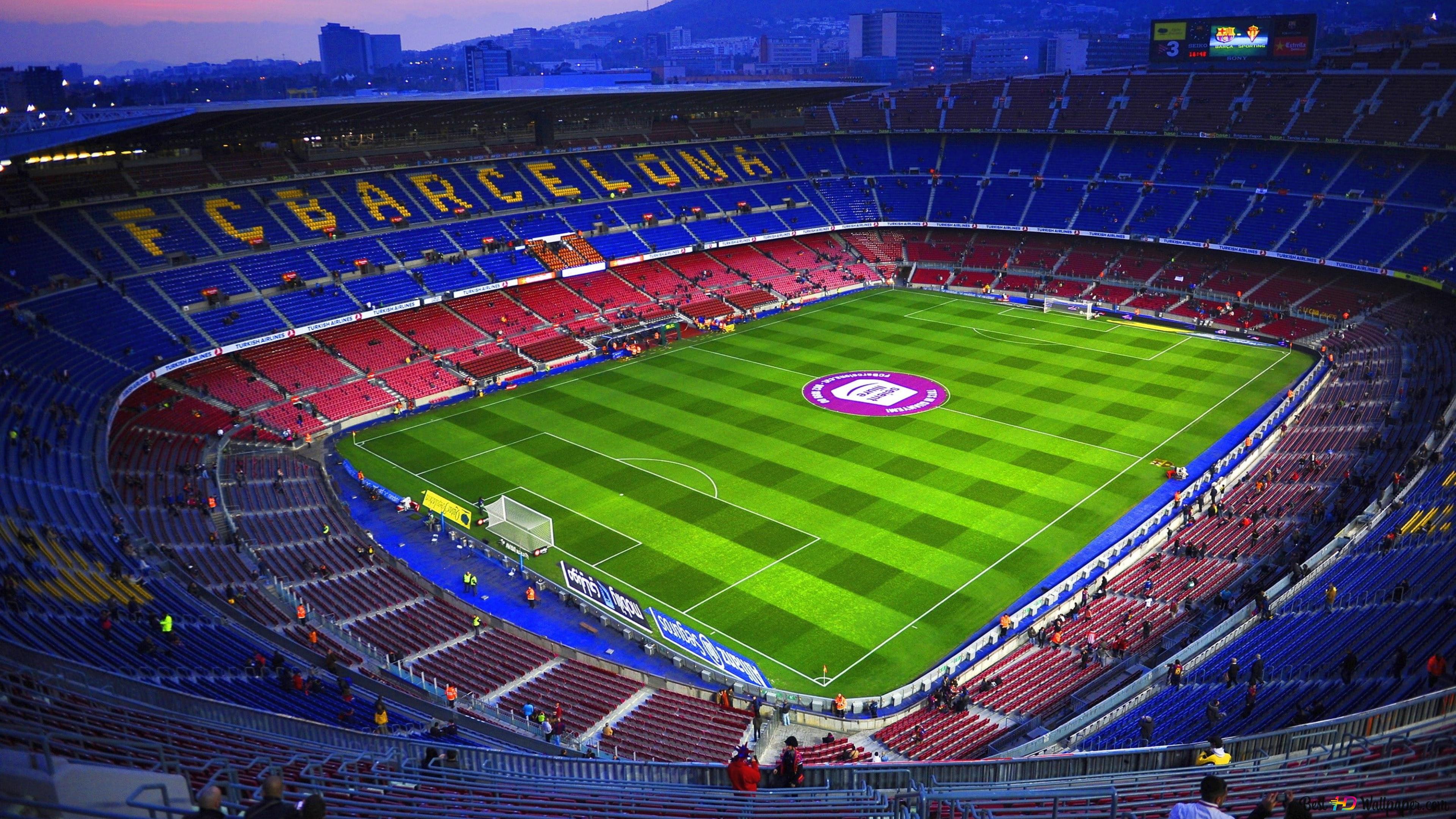 The stadium of Barcelona, ​​one of the spanish la liga football club teams, is nou camp. 4K wallpaper download