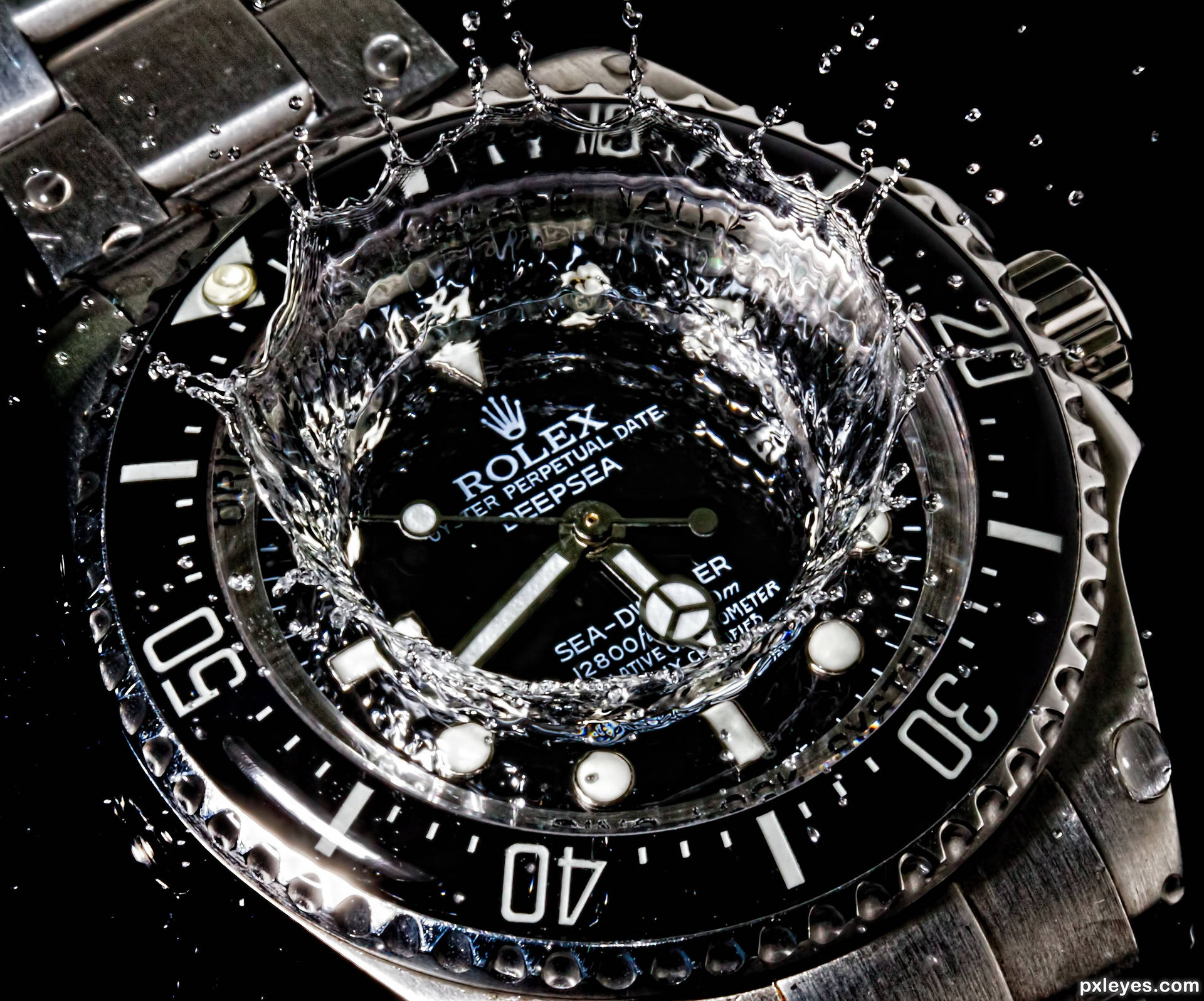 Download Rolex Watch Water Splash Wallpaper