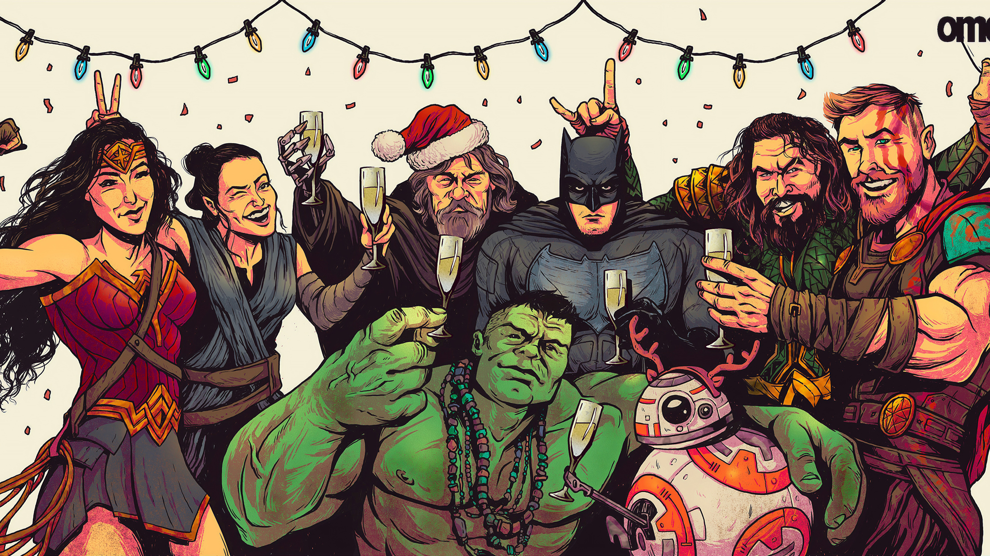 Wallpaper 4k Superheroes Celebrating Wallpaper
