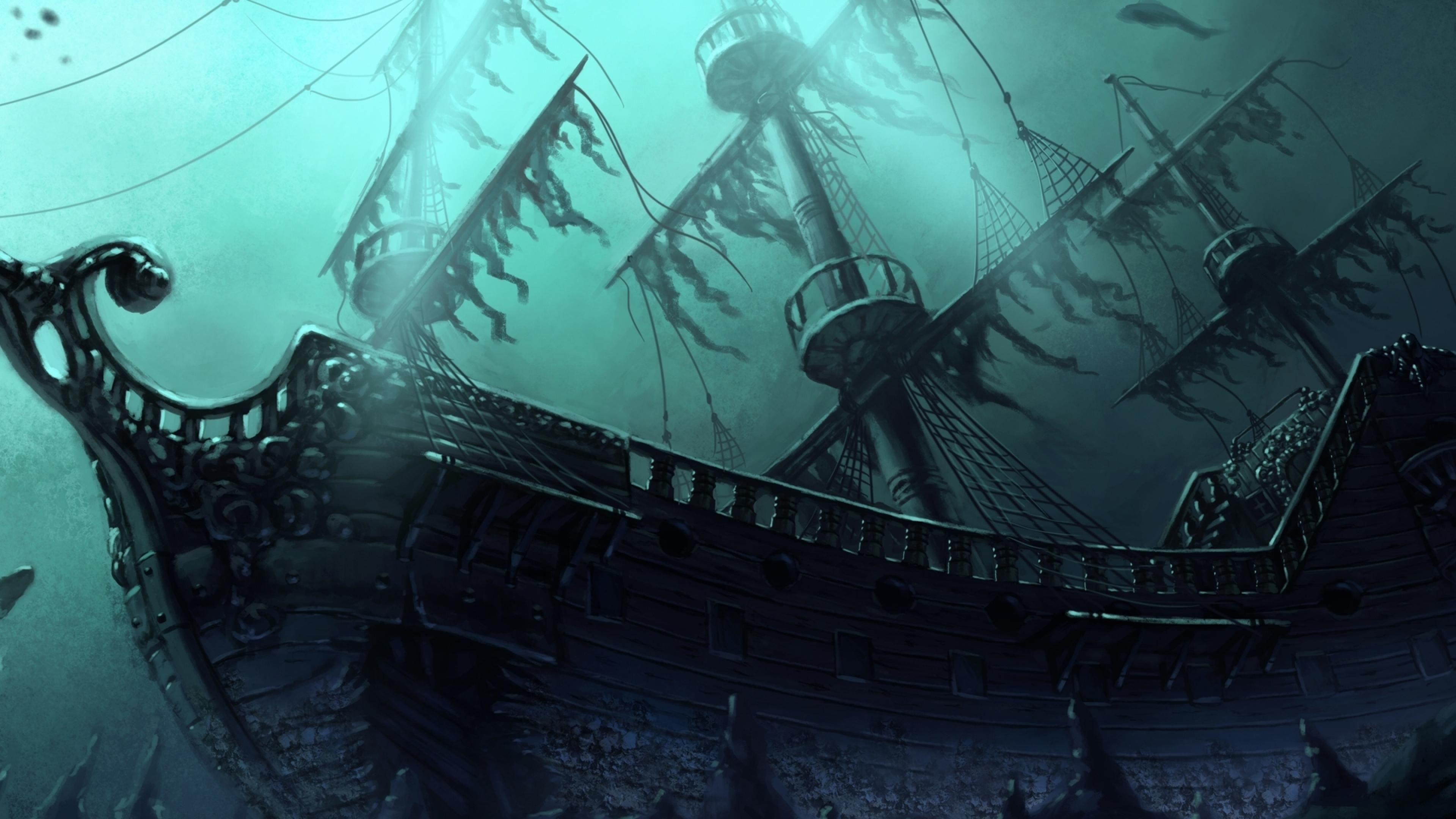 Free download Sunken Ghost Pirate Ship Wallpaper by HD Wallpaper Daily [3840x2160] for your Desktop, Mobile & Tablet. Explore Pirates Background. Pittsburgh Pirates Desktop Wallpaper, Pirates HD Wallpaper, Pirates Wallpaper