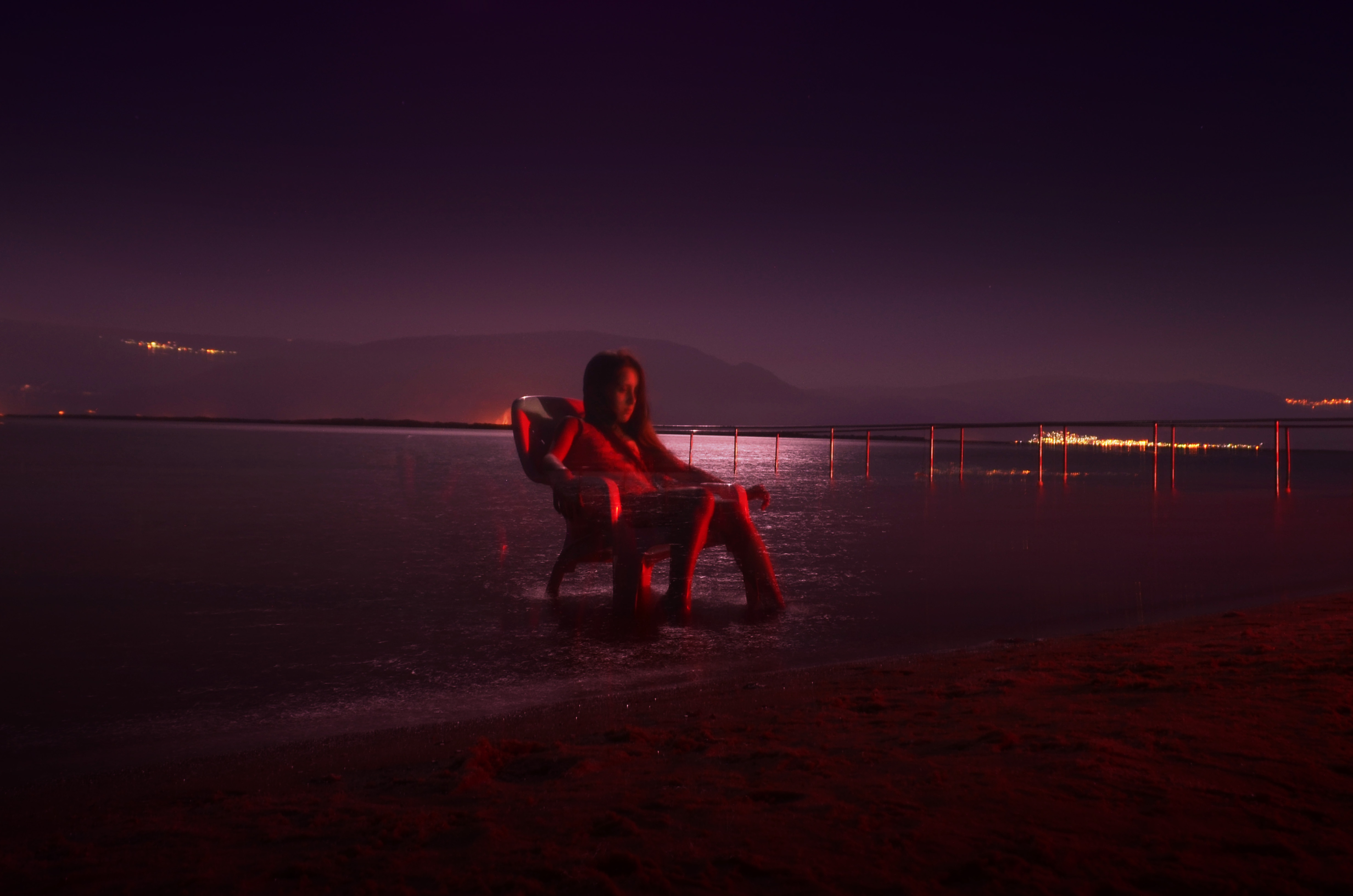 Wallpaper, red, sea, summer, sky, beach, nature, water, girl, night, landscape, dead, lights, Israel, infinity, ghost, Serenity 4928x3264