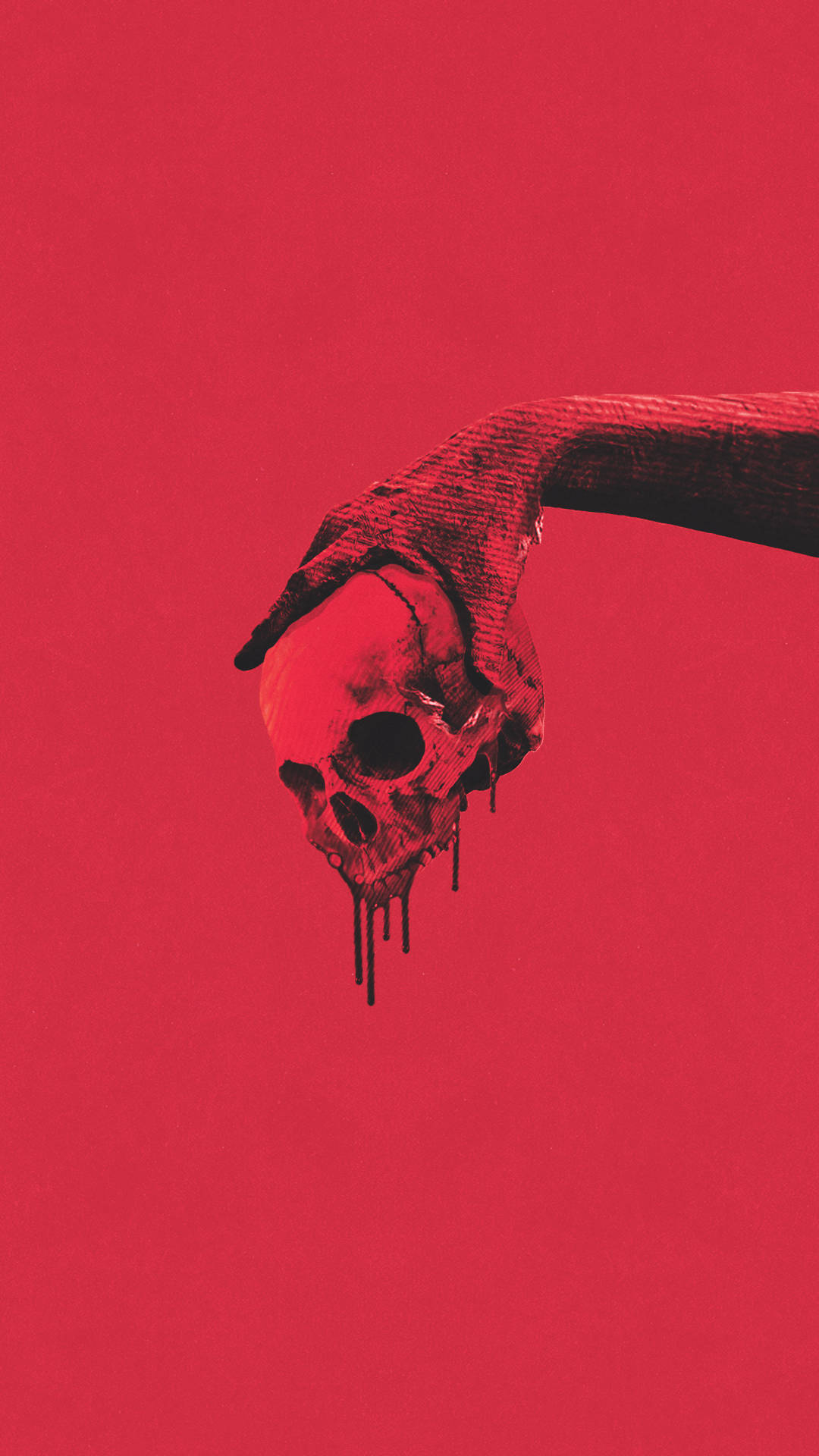 Download Spooky Aesthetic Monochromatic Red Skull Wallpaper