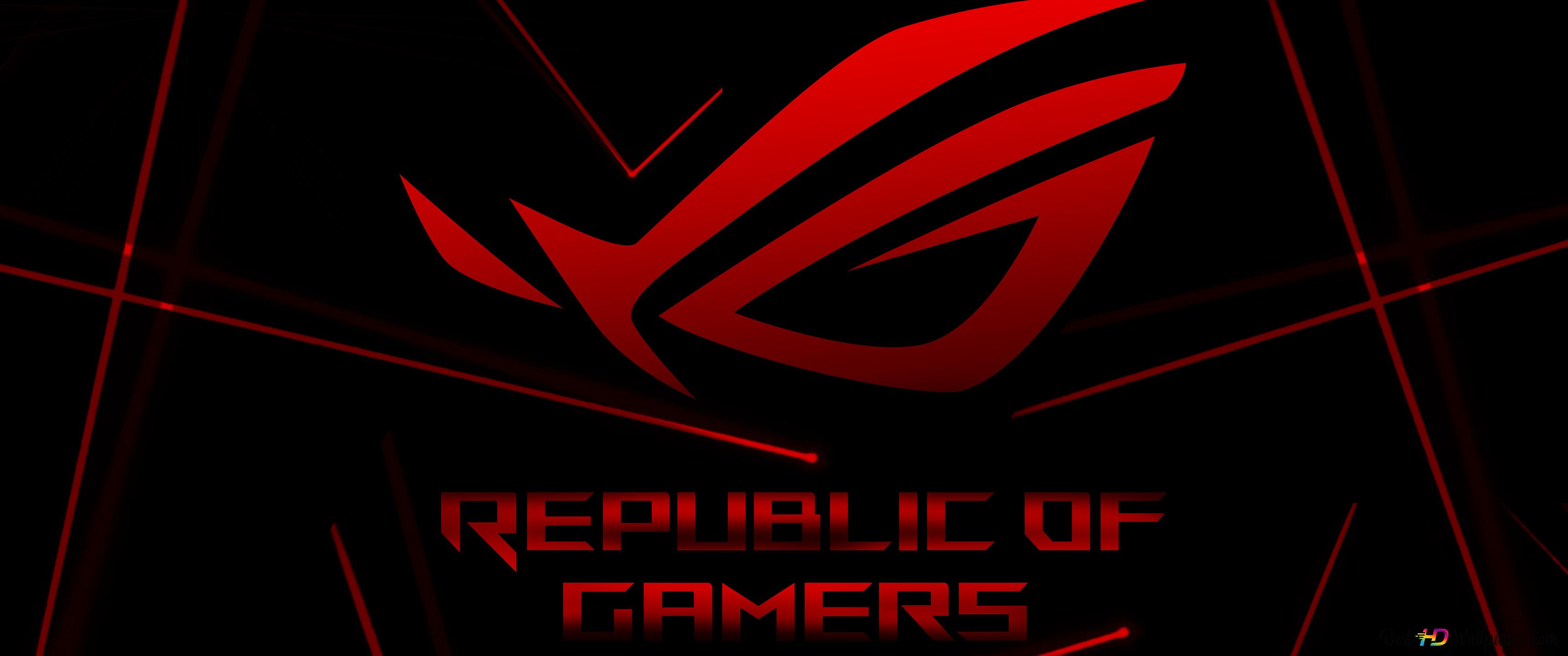 Asus ROG (Republic of Gamers) Blood Red LOGO 4K wallpaper download