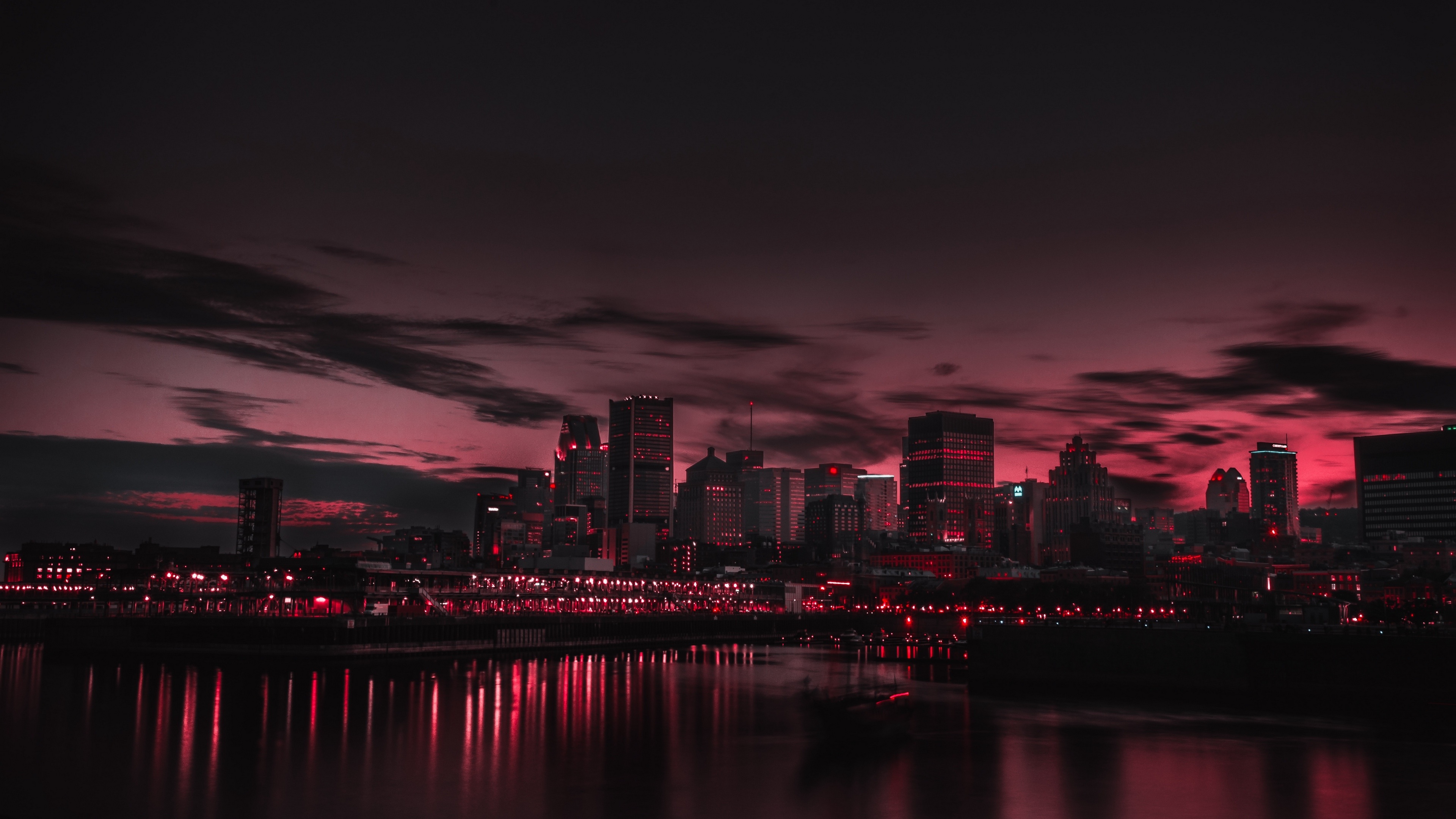 Wallpaper 4k city, night, panorama 4k Wallpaper