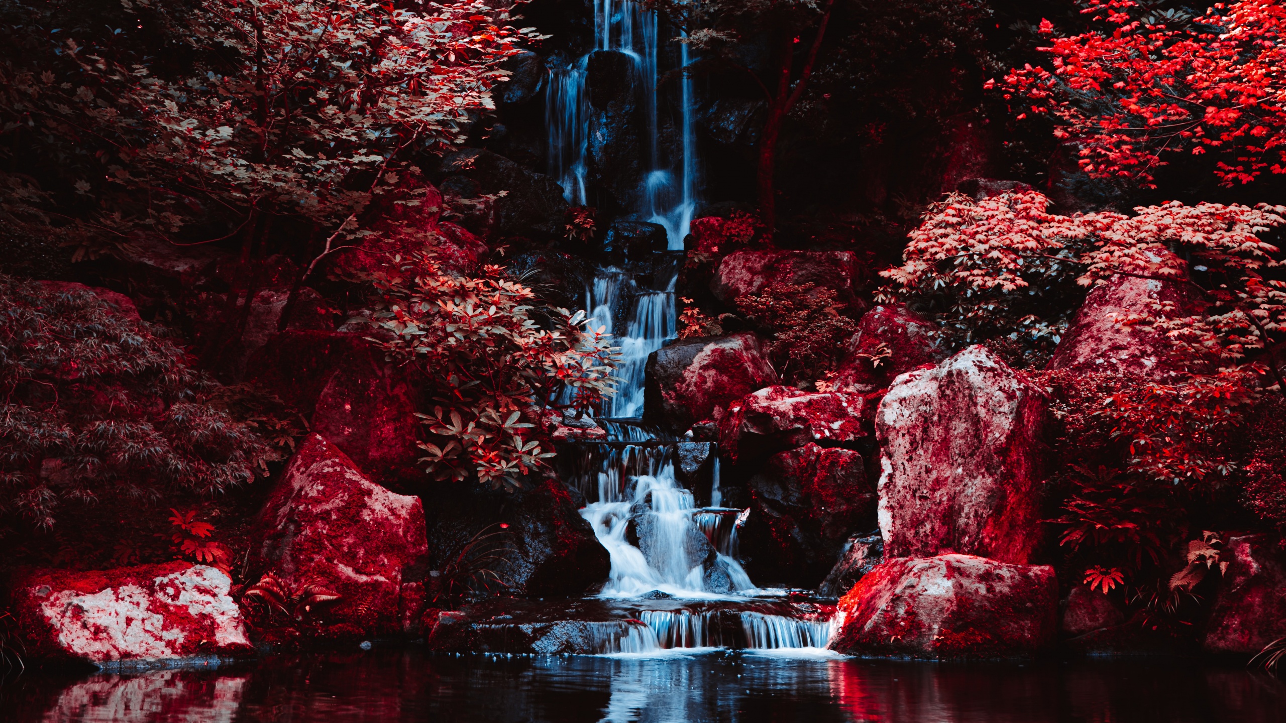 Portland Japanese Gardens Wallpaper 4K, Waterfalls